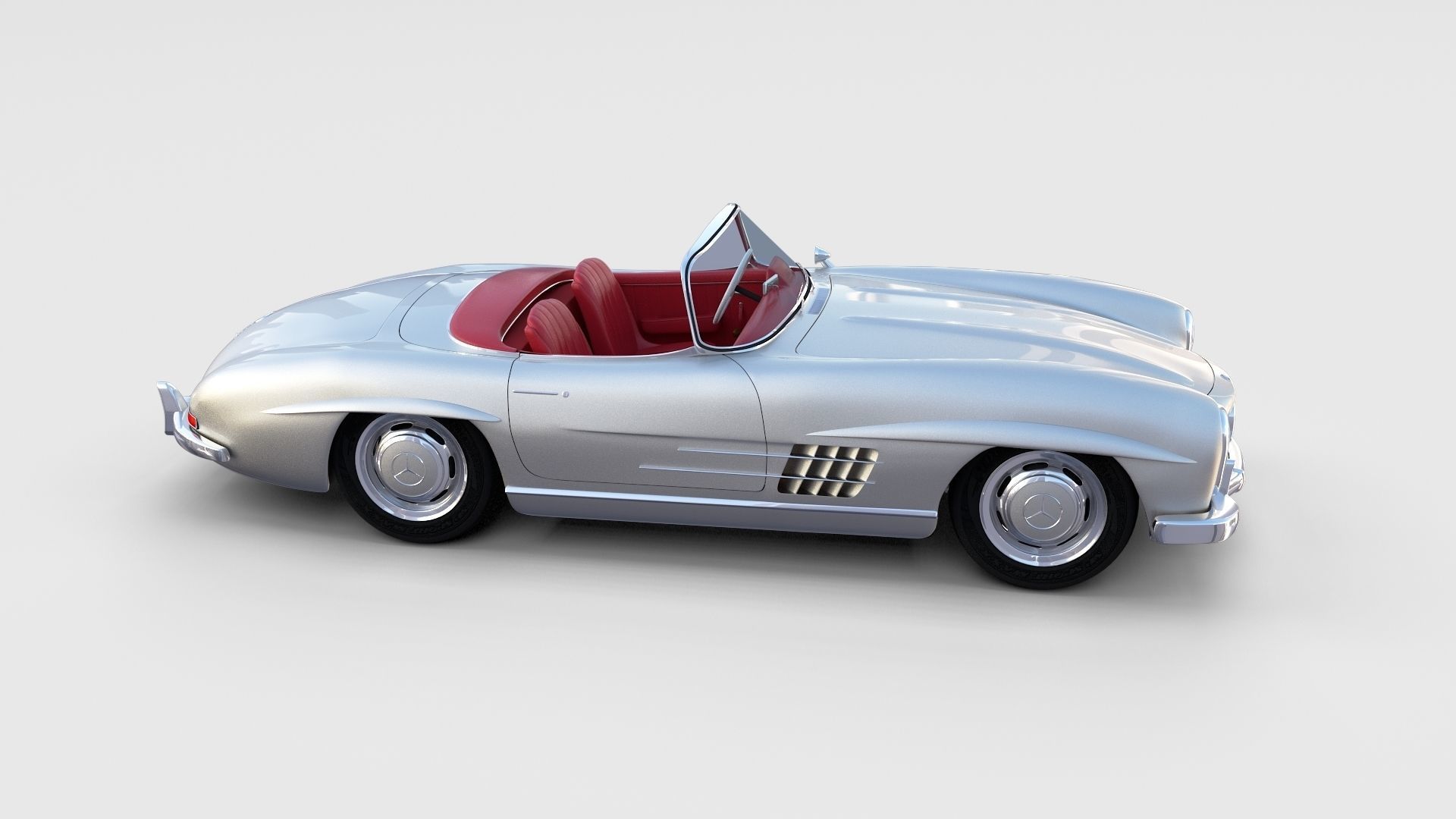 Mercedes 300SL with chassis Pack 3D model_34