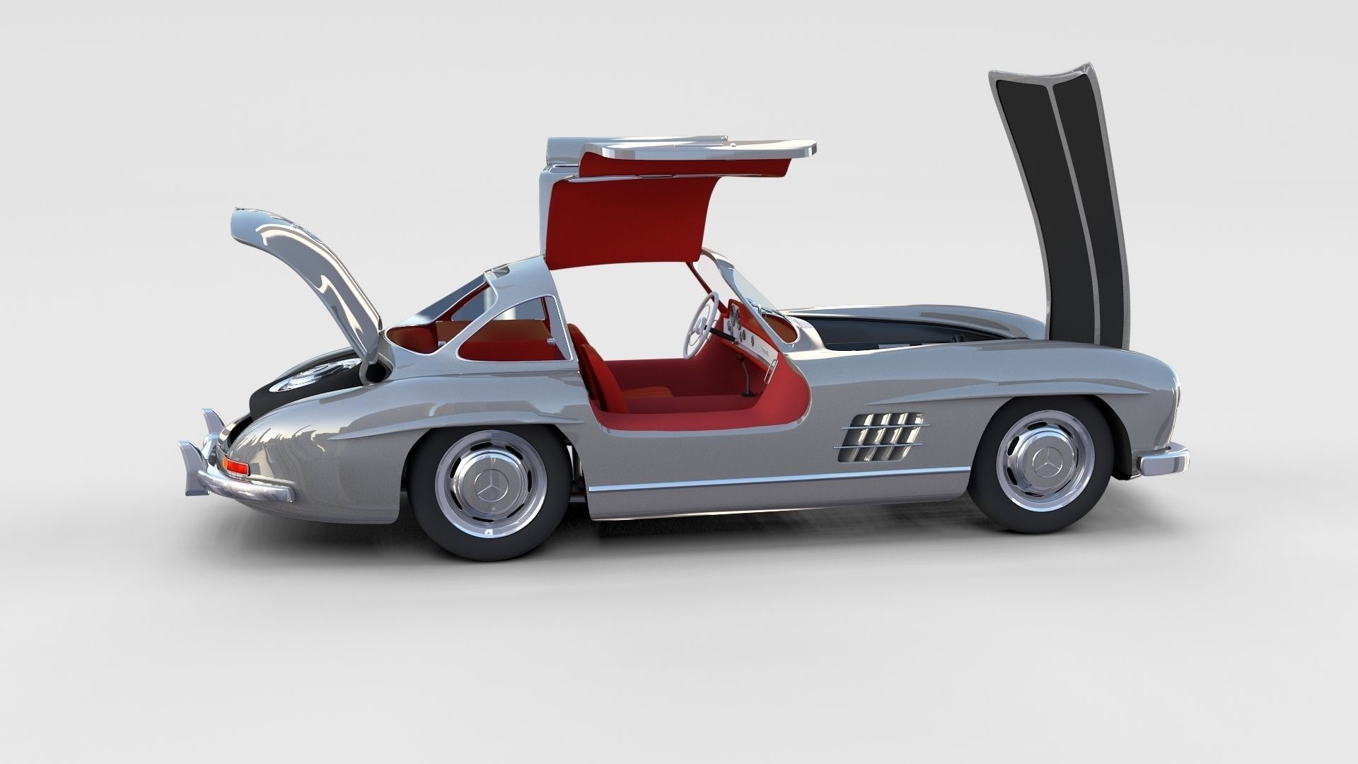 Mercedes 300SL with chassis Pack 3D model_18
