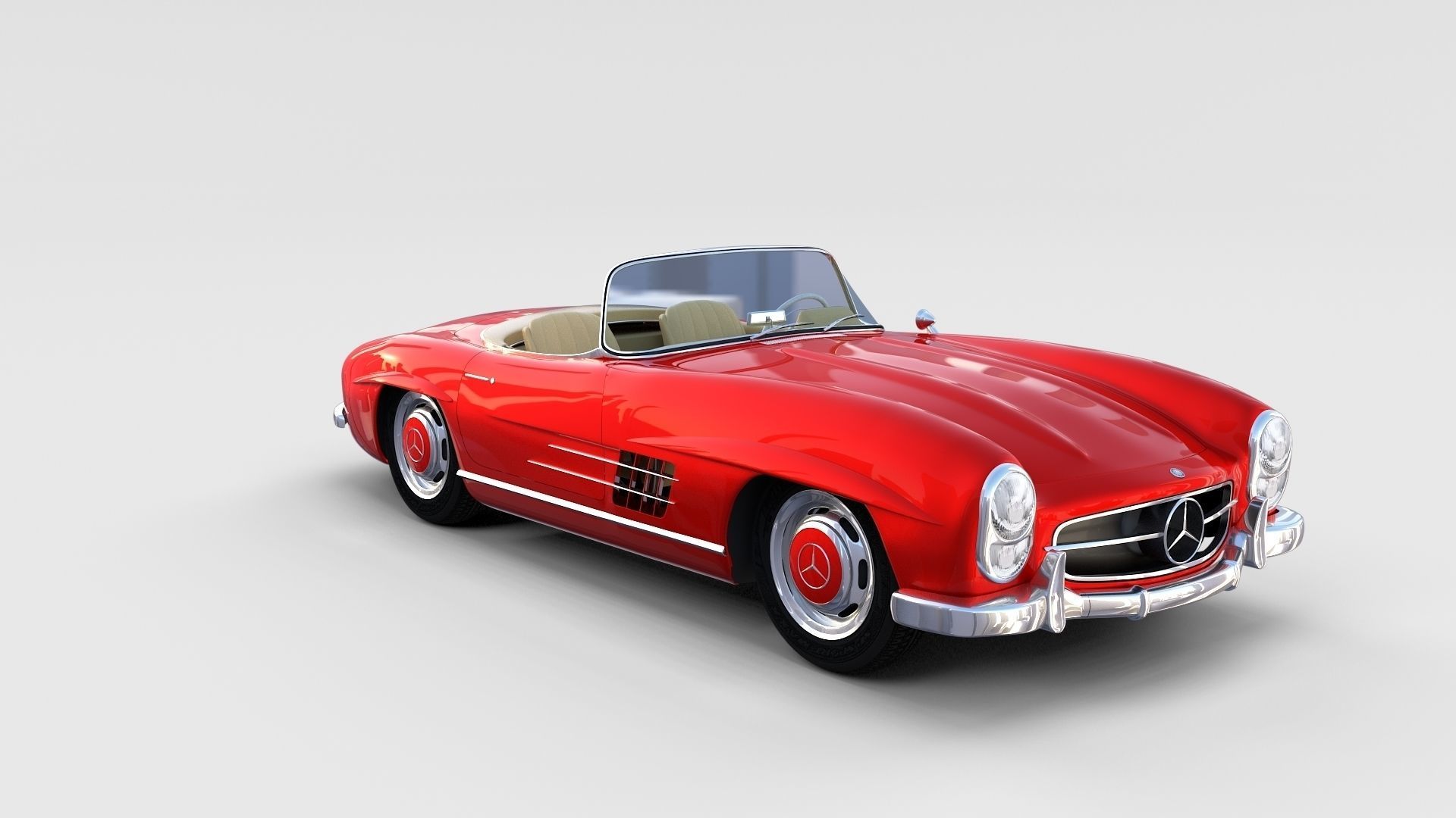 Mercedes 300SL with chassis Pack 3D model_20