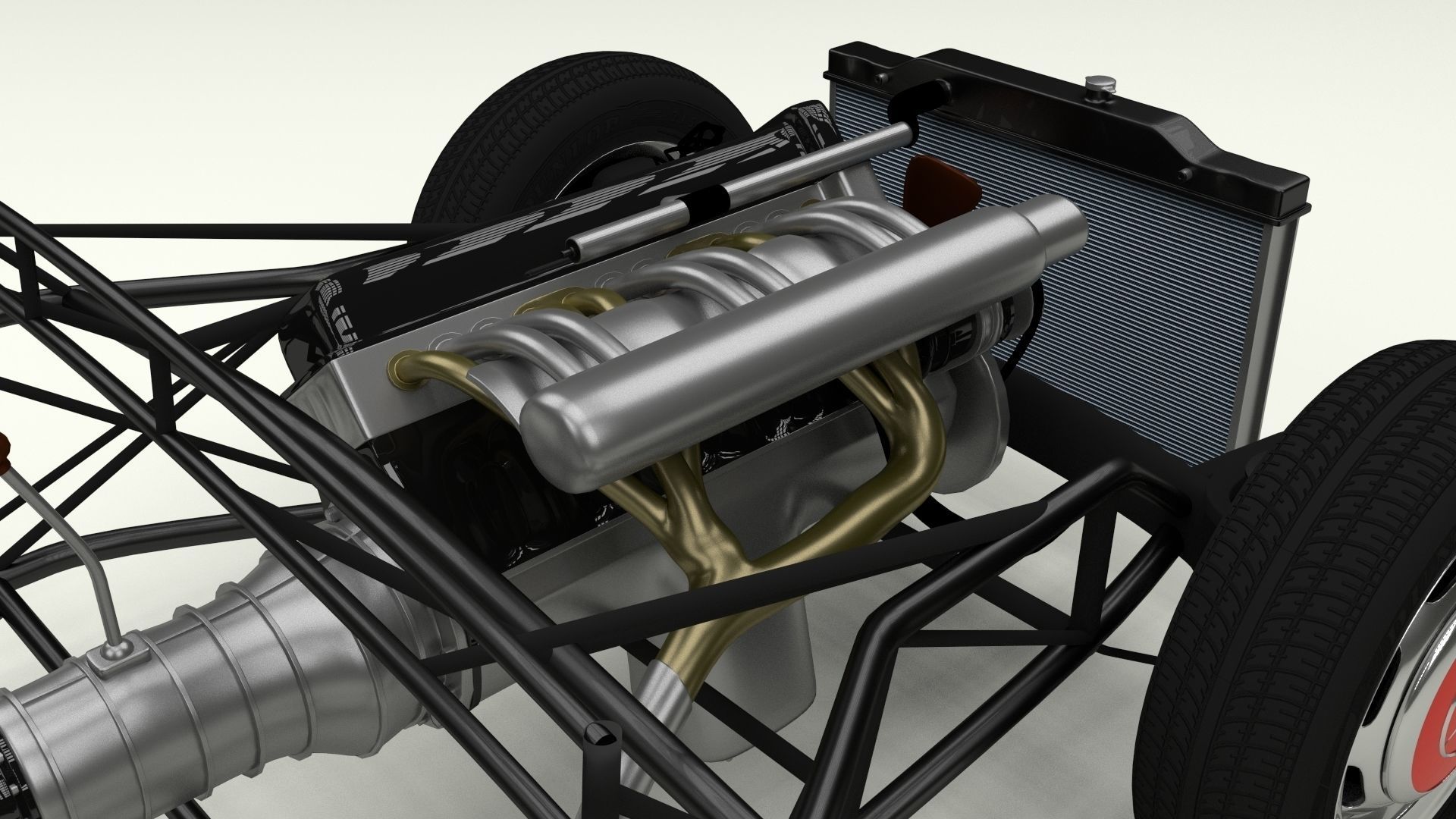 Mercedes 300SL with chassis Pack 3D model_7