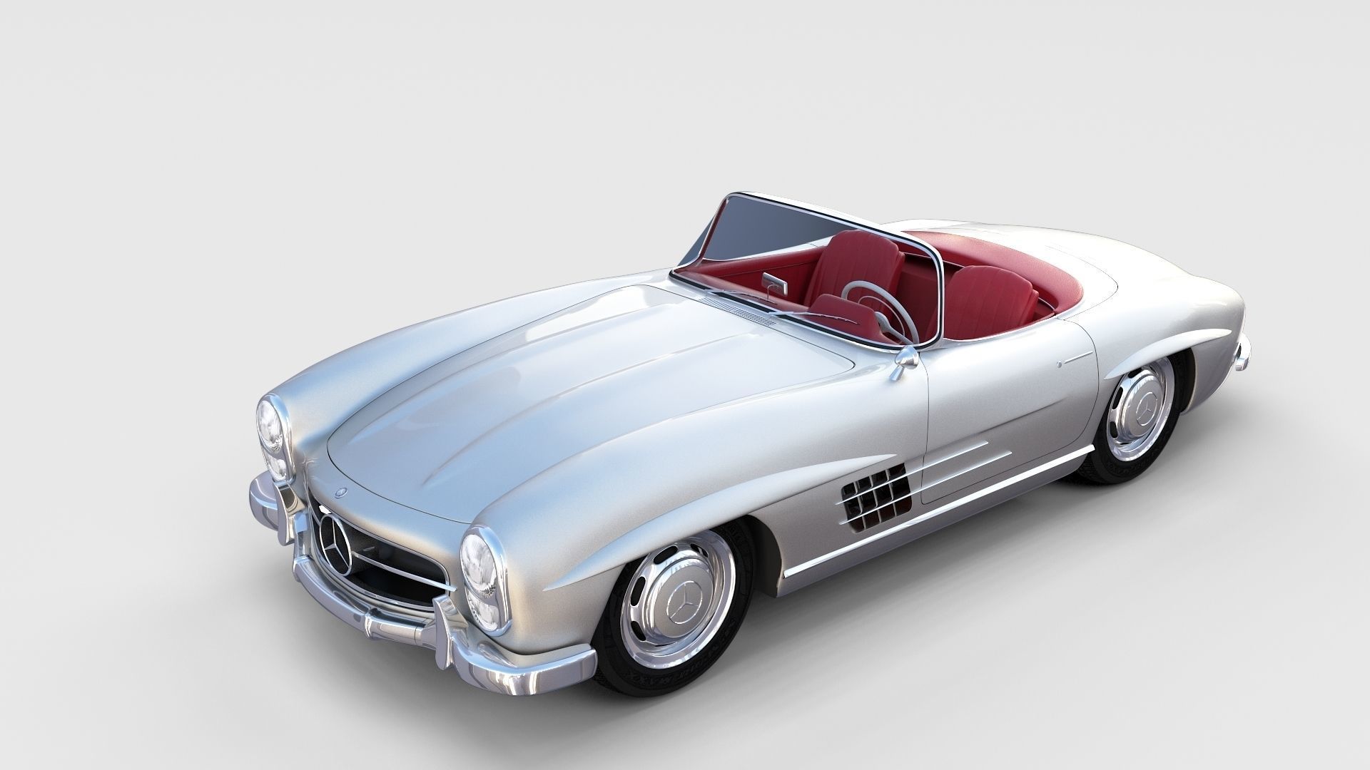 Mercedes 300SL with chassis Pack 3D model_56