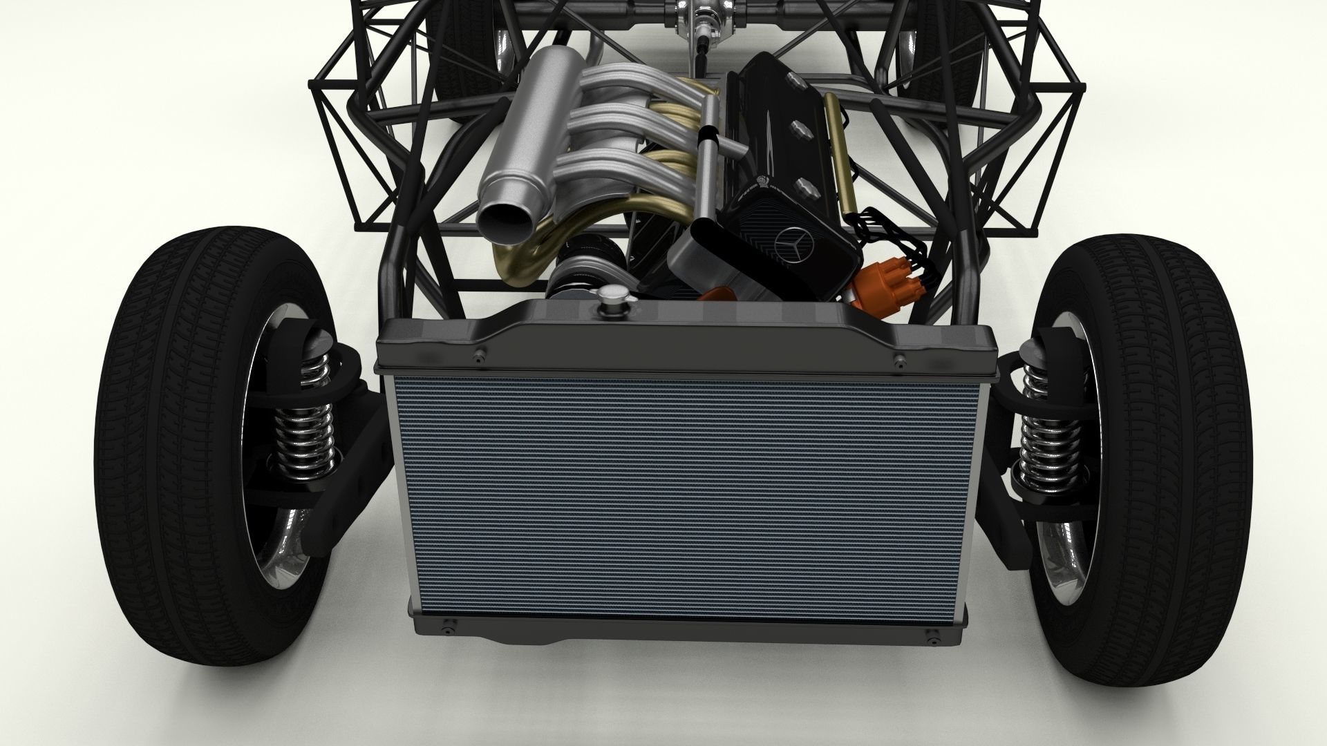 Mercedes 300SL with chassis Pack 3D model_4