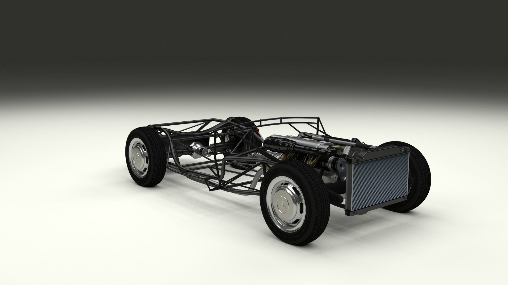 Mercedes 300SL with chassis Pack 3D model_25