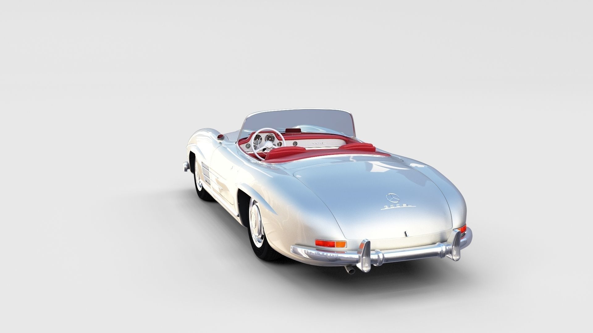Mercedes 300SL with chassis Pack 3D model_15