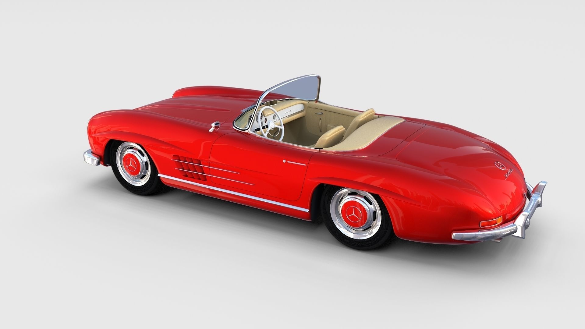 Mercedes 300SL with chassis Pack 3D model_48
