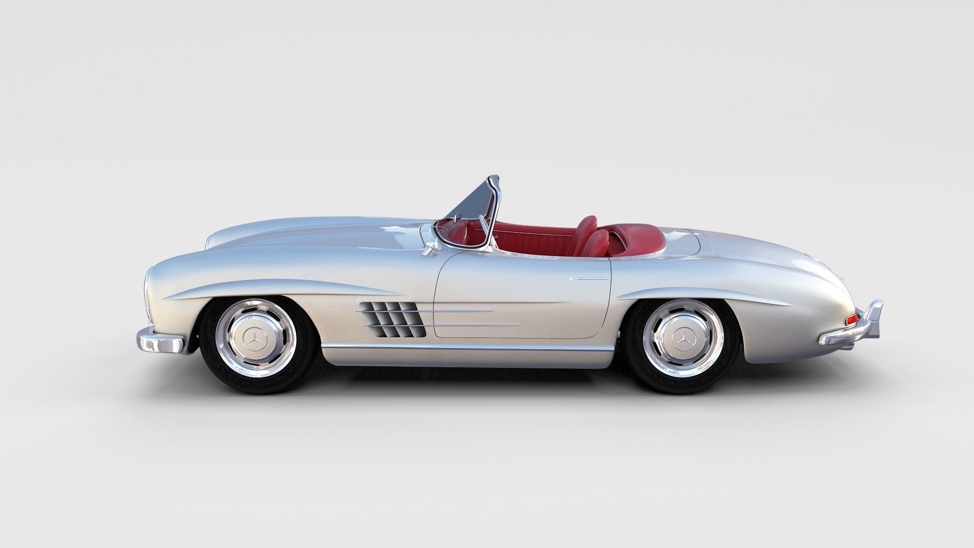 Mercedes 300SL with chassis Pack 3D model_10