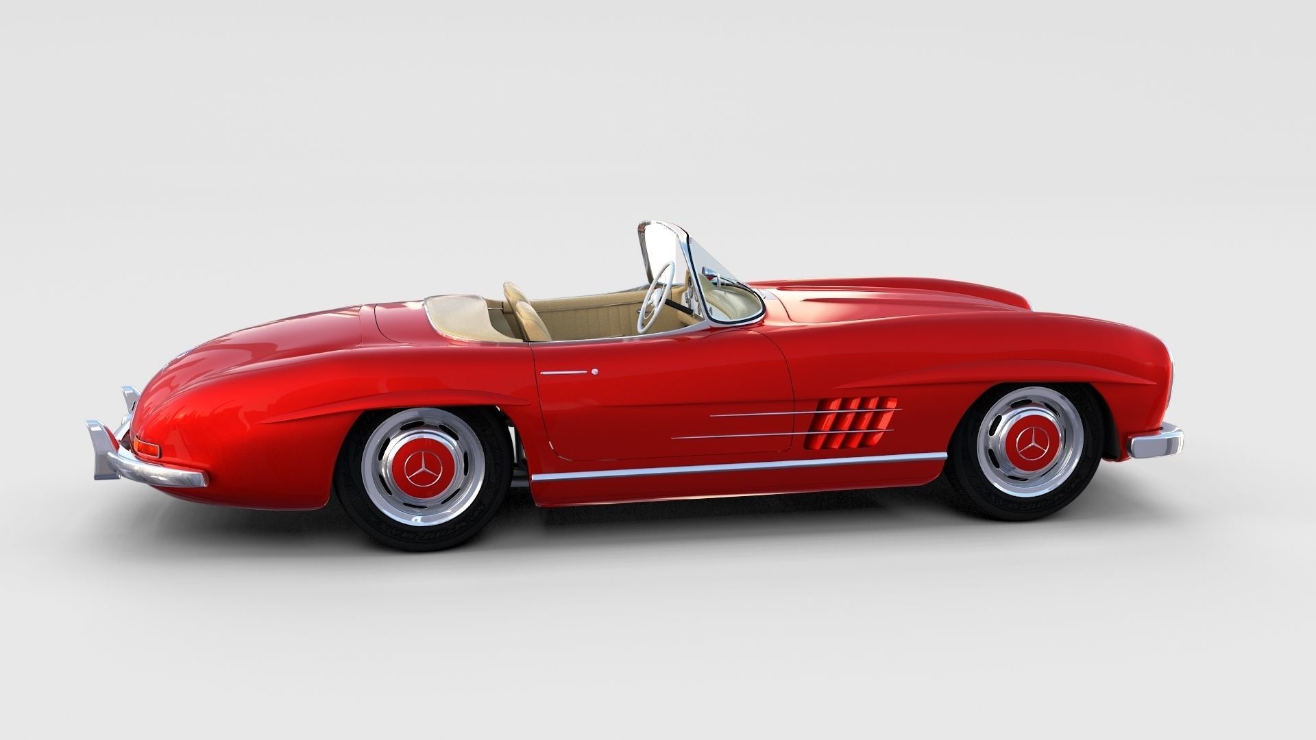 Mercedes 300SL with chassis Pack 3D model_19