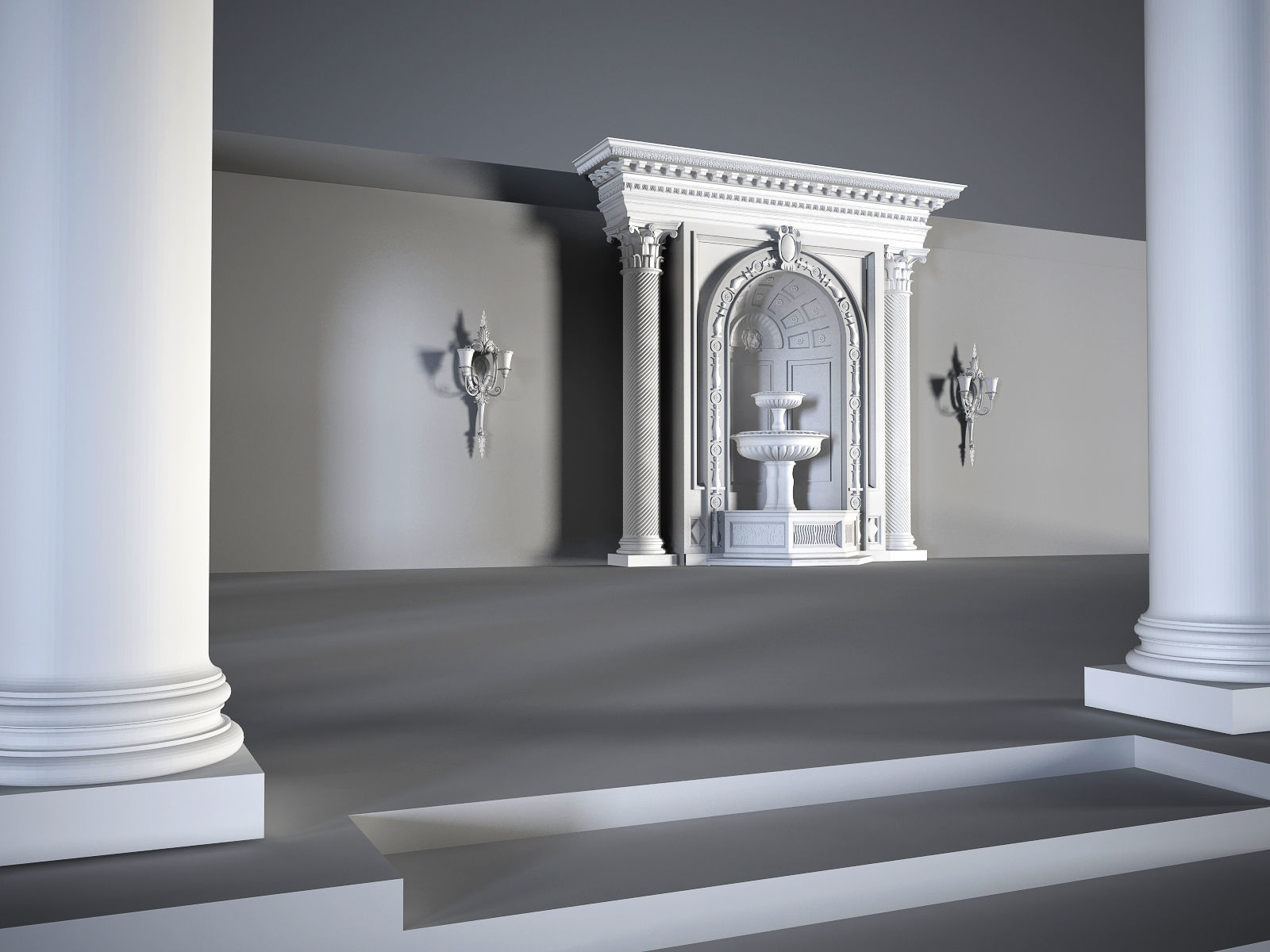 Arhitectural Interior workspace 3D model_1