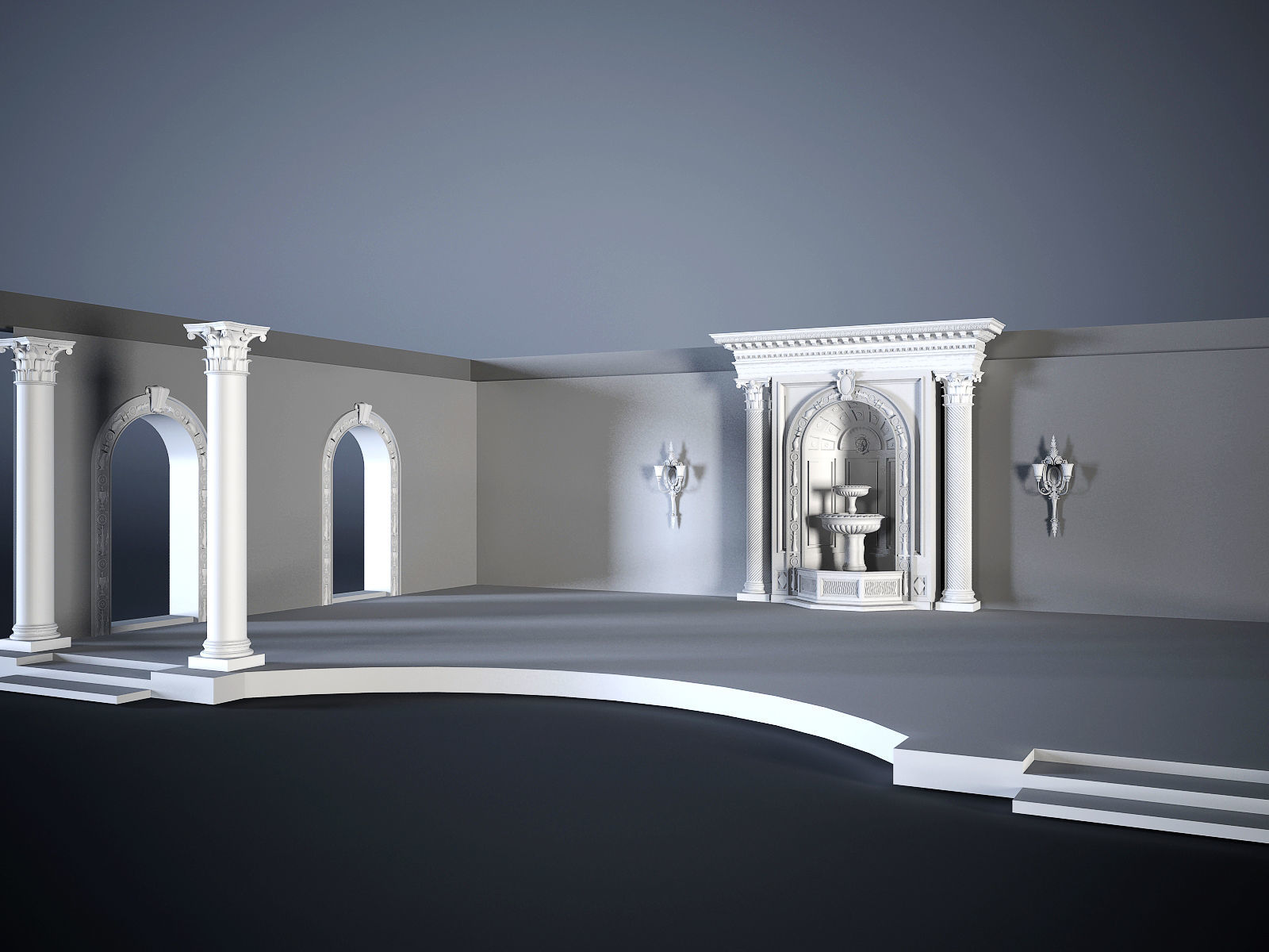 Arhitectural Interior workspace 3D model_2