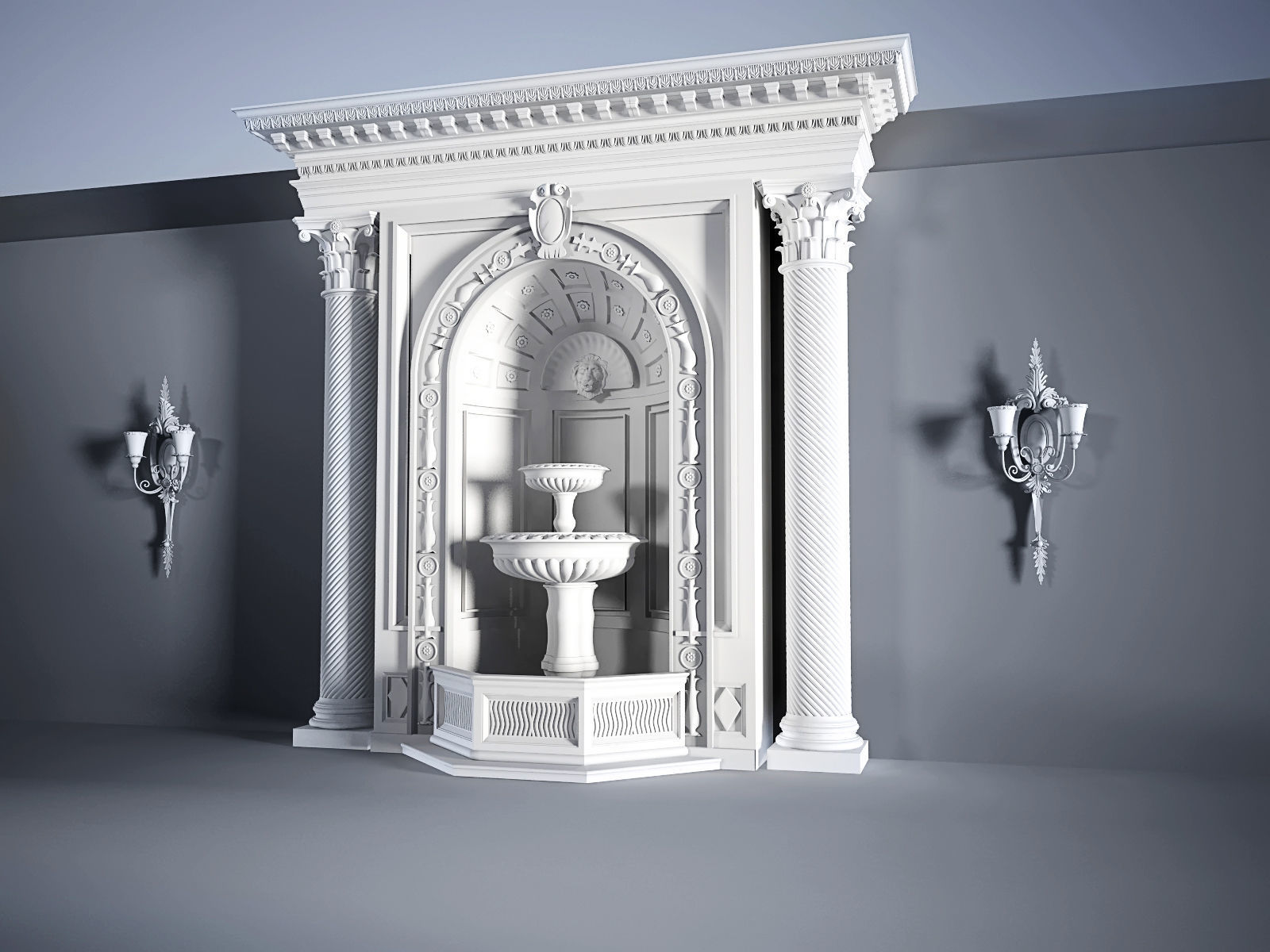 Arhitectural Interior workspace 3D model_5