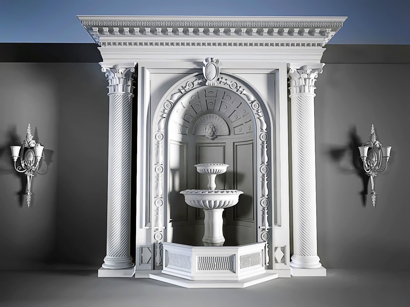 Arhitectural Interior workspace 3D model_3