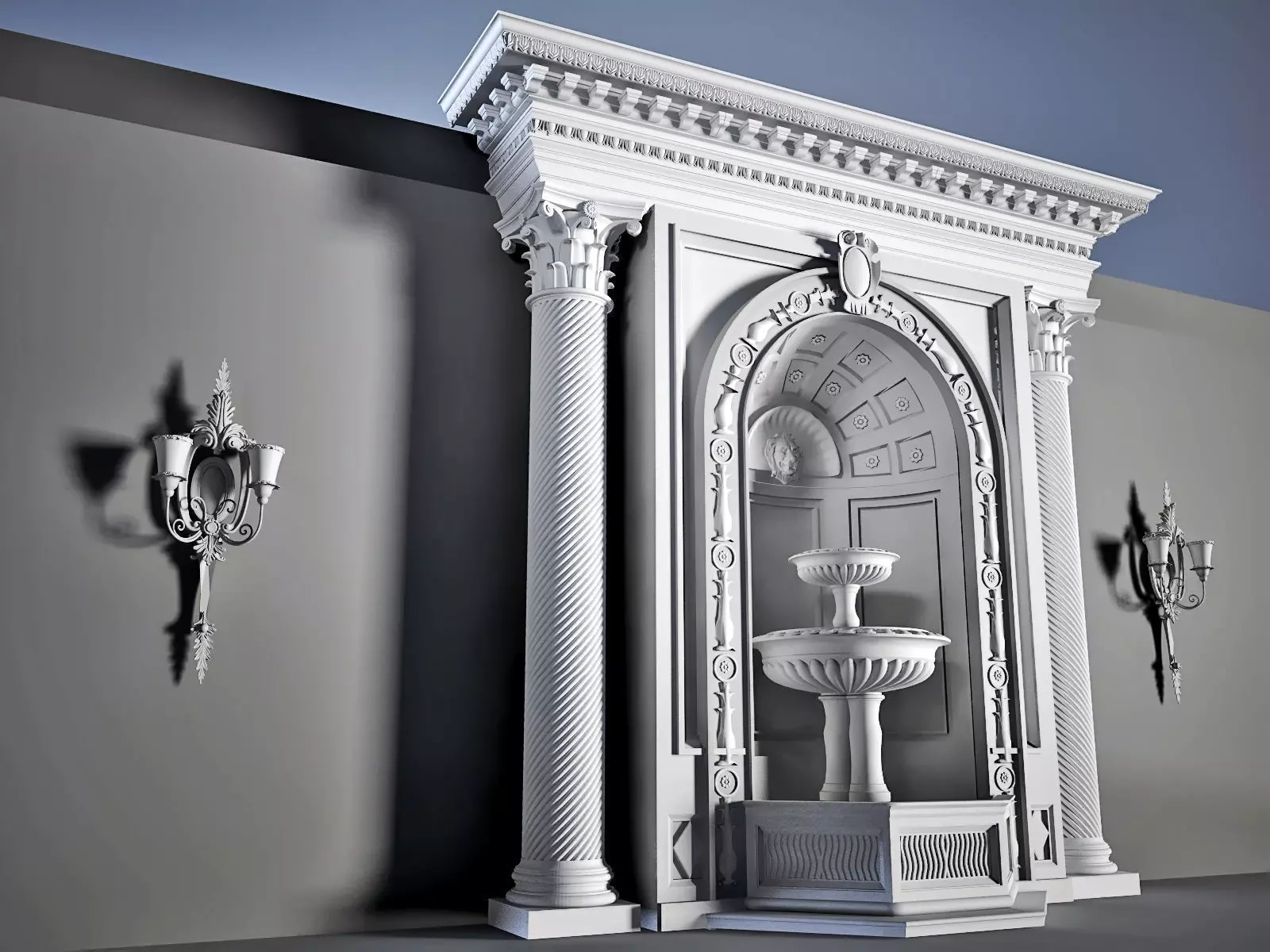 Arhitectural Interior workspace 3D model_0