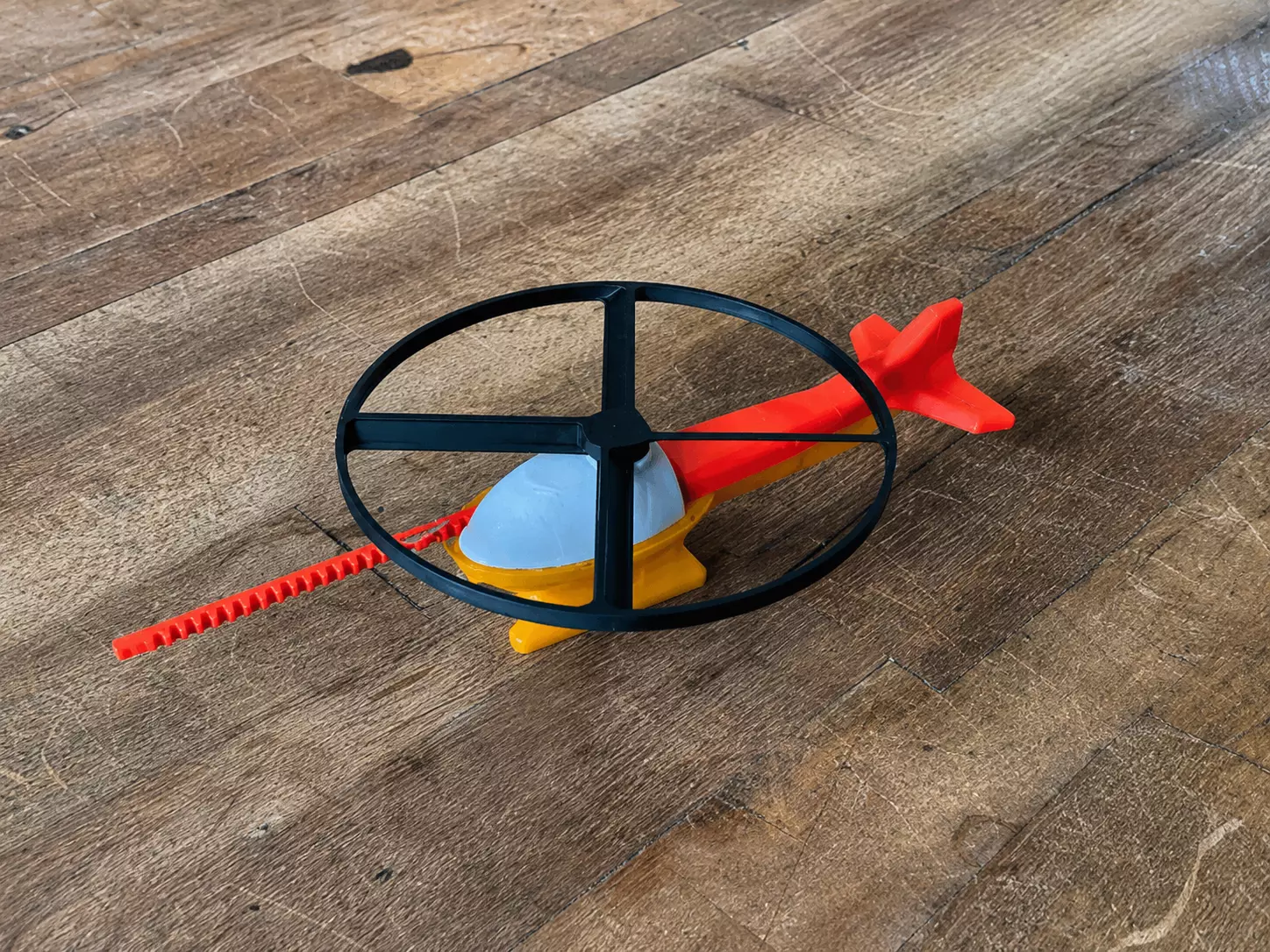 Pull String Flying Helicopter Toy 3D model