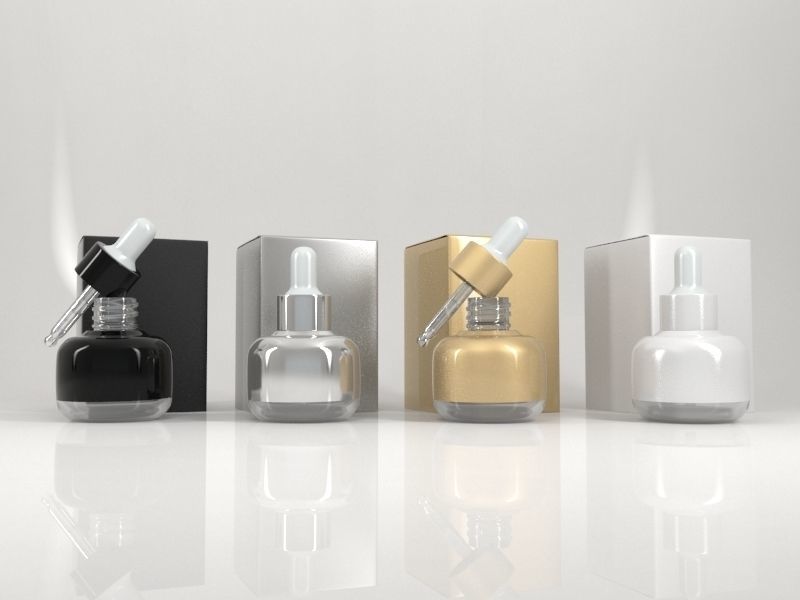 4 Cosmetic Bottle - Dropper and Box 3D model_4