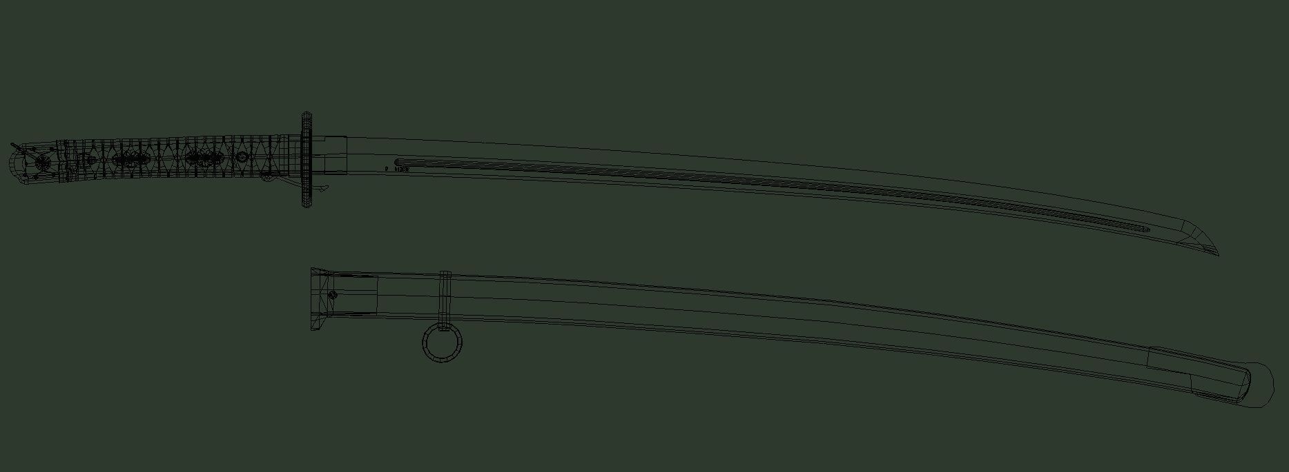 ww2 Japanese Army - Type95 Gunto 3D model_3