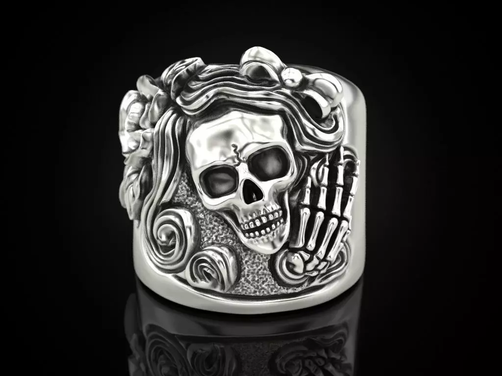 Women skull ring Update 3D print model_0