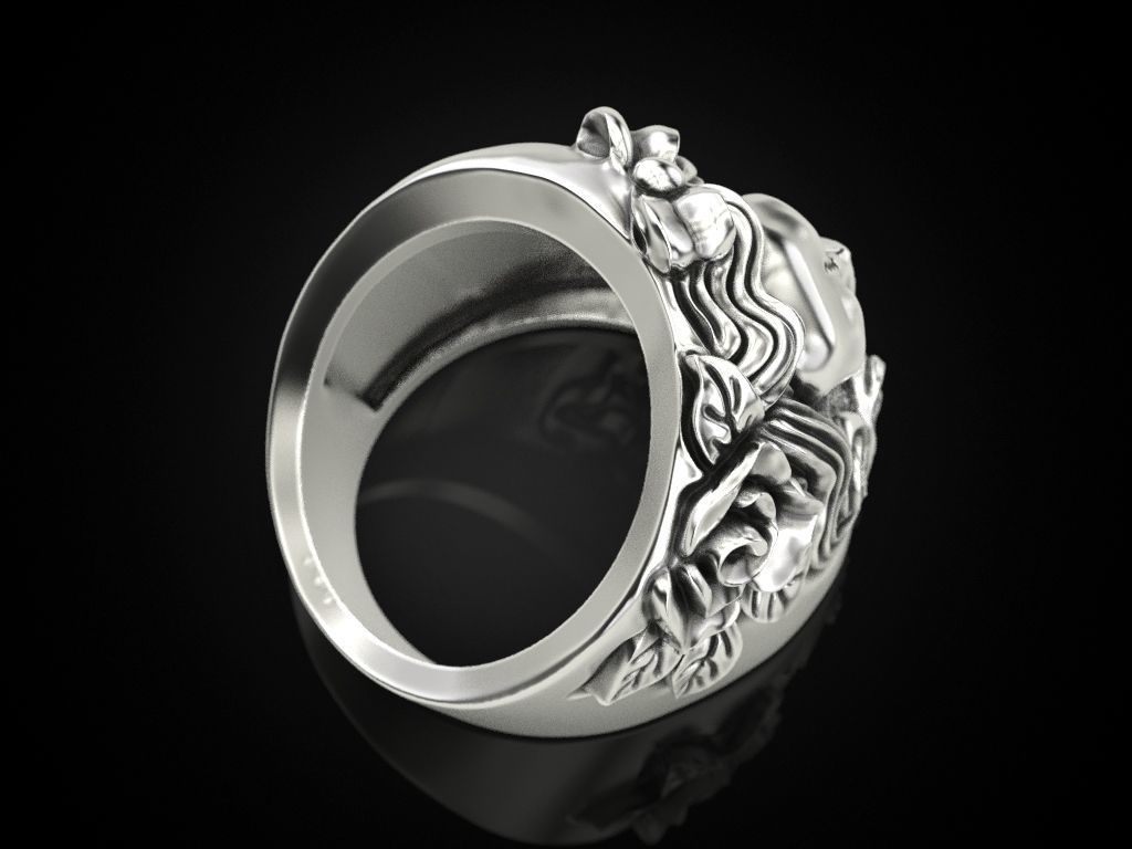 Women skull ring Update 3D print model_7
