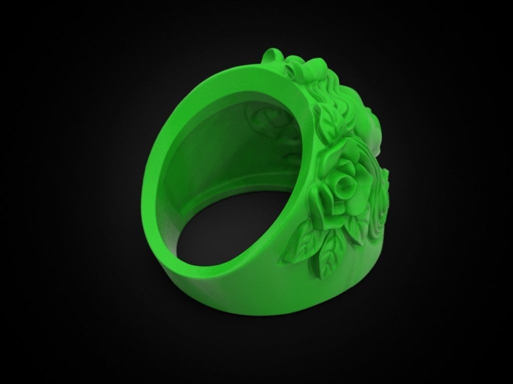 Women skull ring Update 3D print model_10