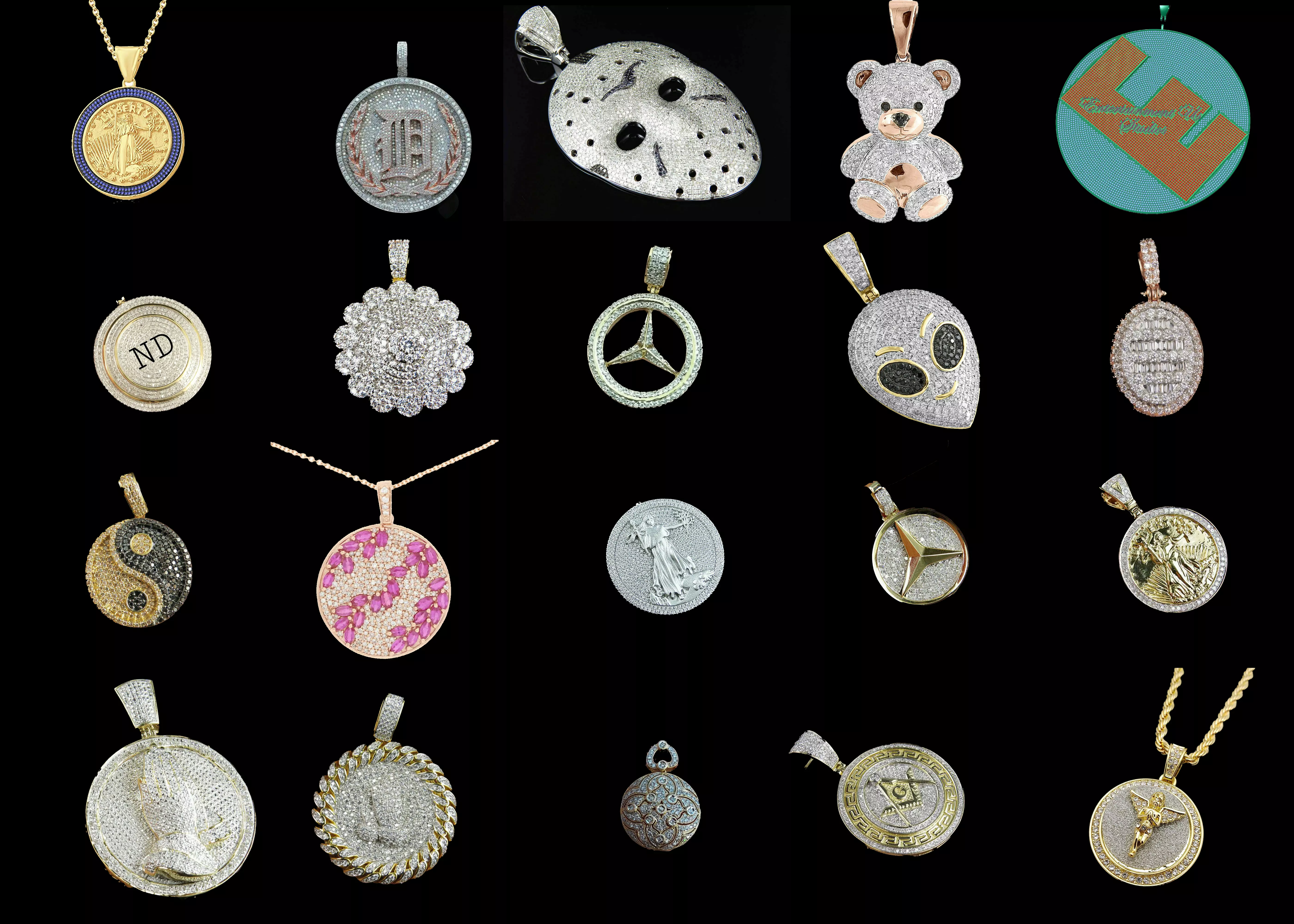 20 Luxury Coin and Symbol Pendant STL 3DM Jewelry Bundle 3D print model