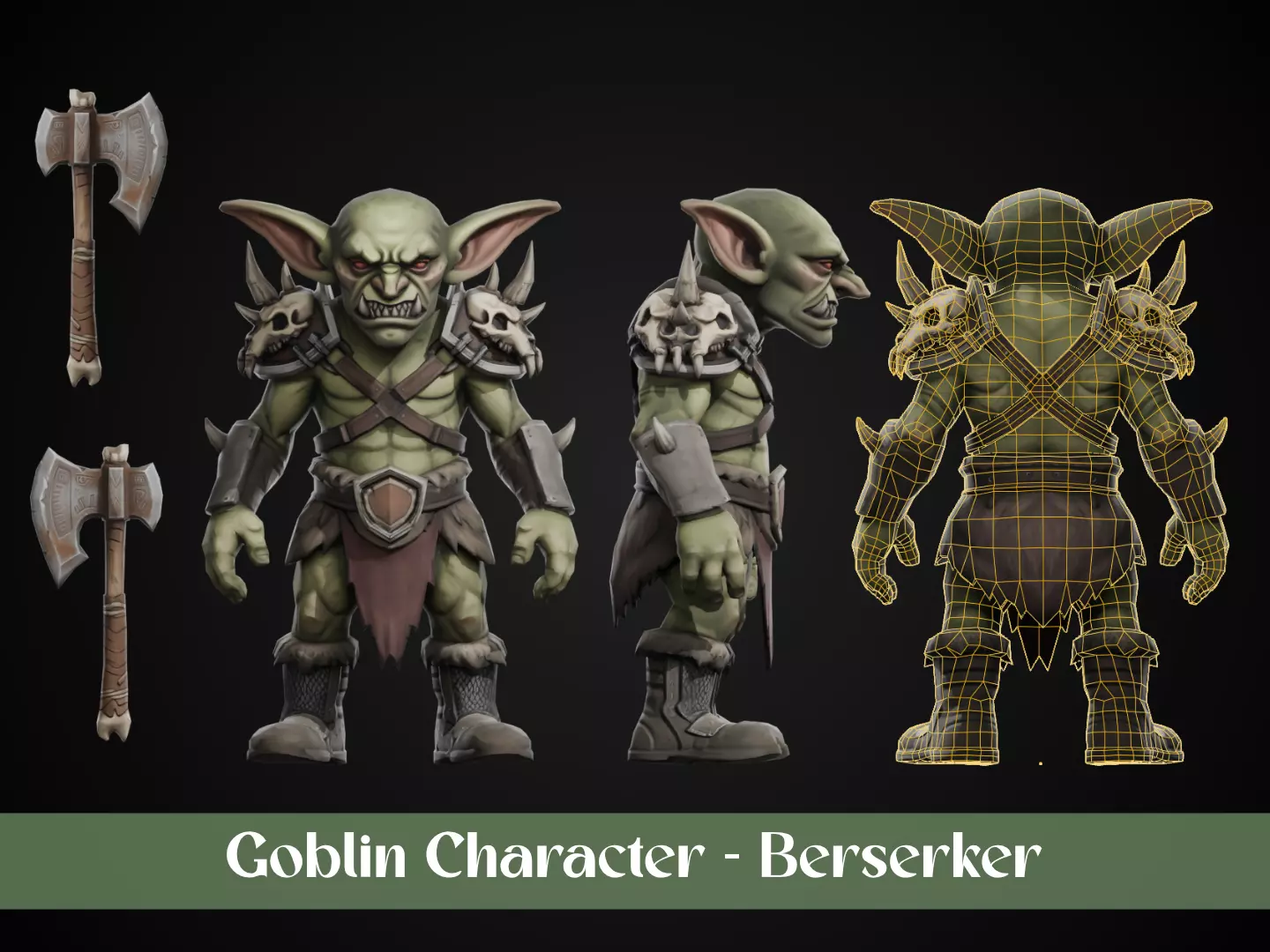 Stylized Goblin Character - Berserker Low-poly 3D model