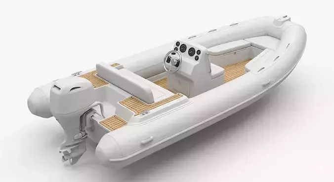 Modern Rigid Inflatable Boat - RIB Tender 3D Model