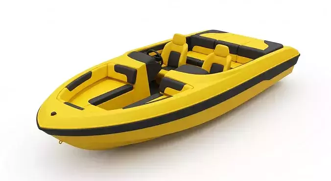 Realistic Modern Luxury Sport Speedboat 3D Model