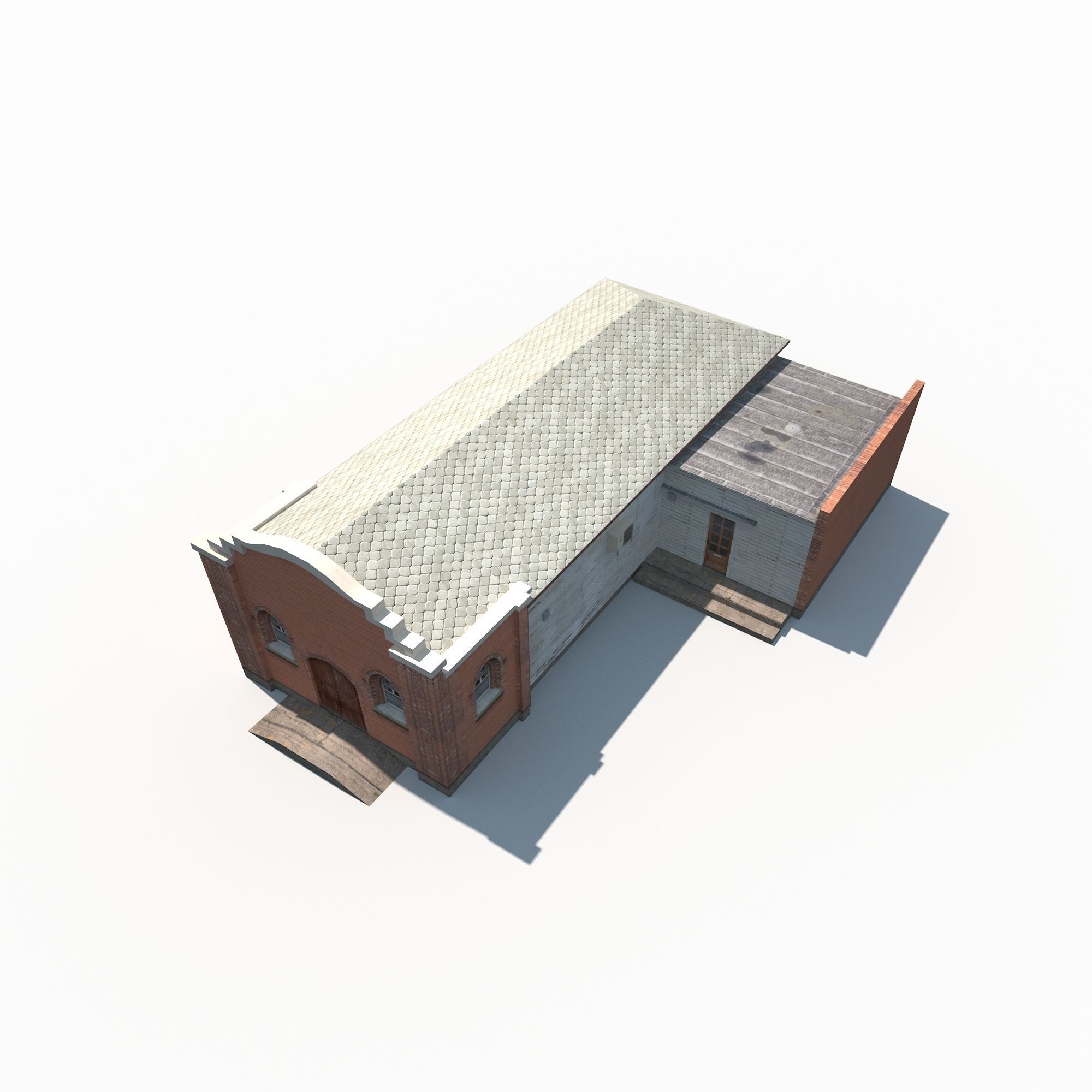 Church Old Building Low Poly 168 Low-poly 3D model_3