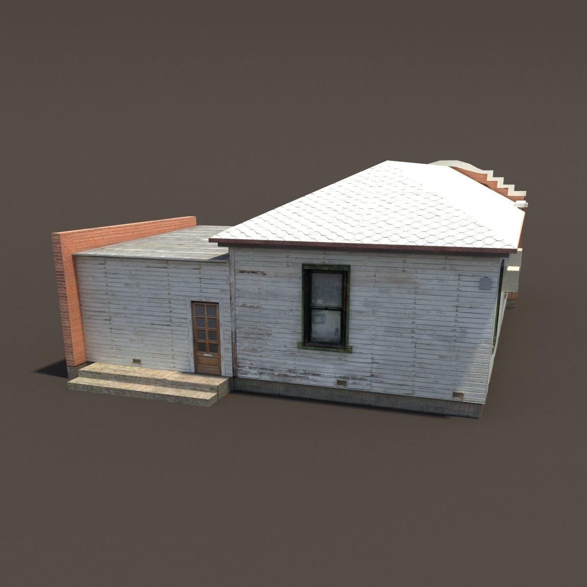 Church Old Building Low Poly 168 Low-poly 3D model_9