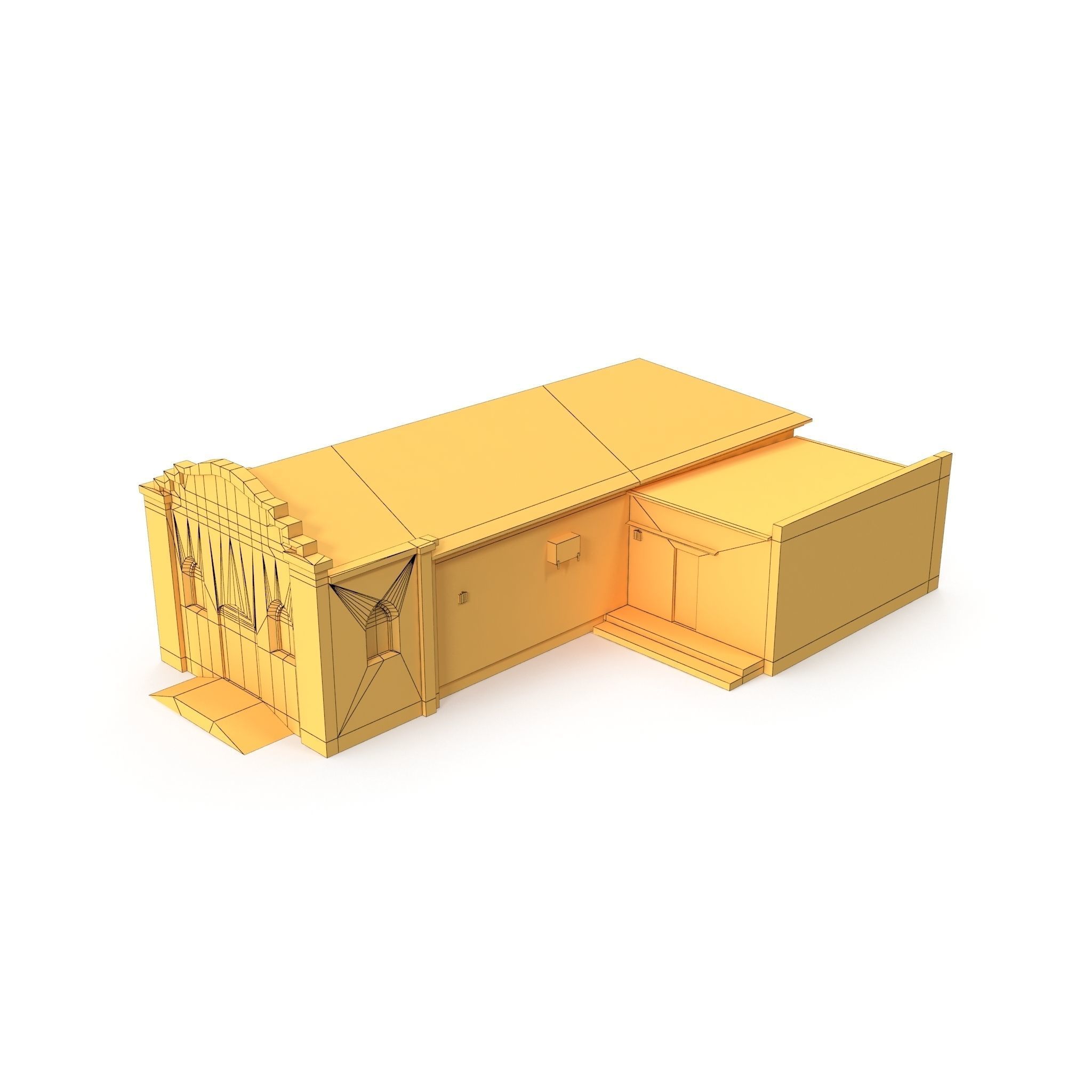 Church Old Building Low Poly 168 Low-poly 3D model_13