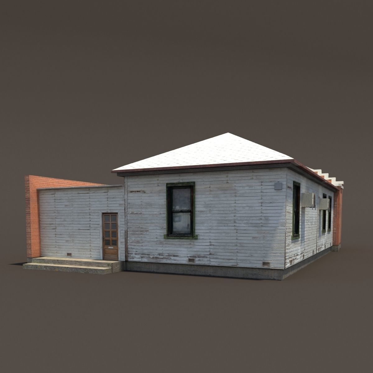 Church Old Building Low Poly 168 Low-poly 3D model_6