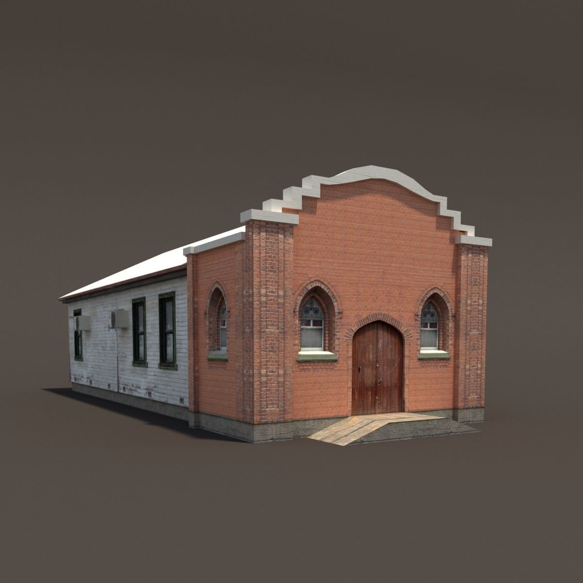 Church Old Building Low Poly 168 Low-poly 3D model_5