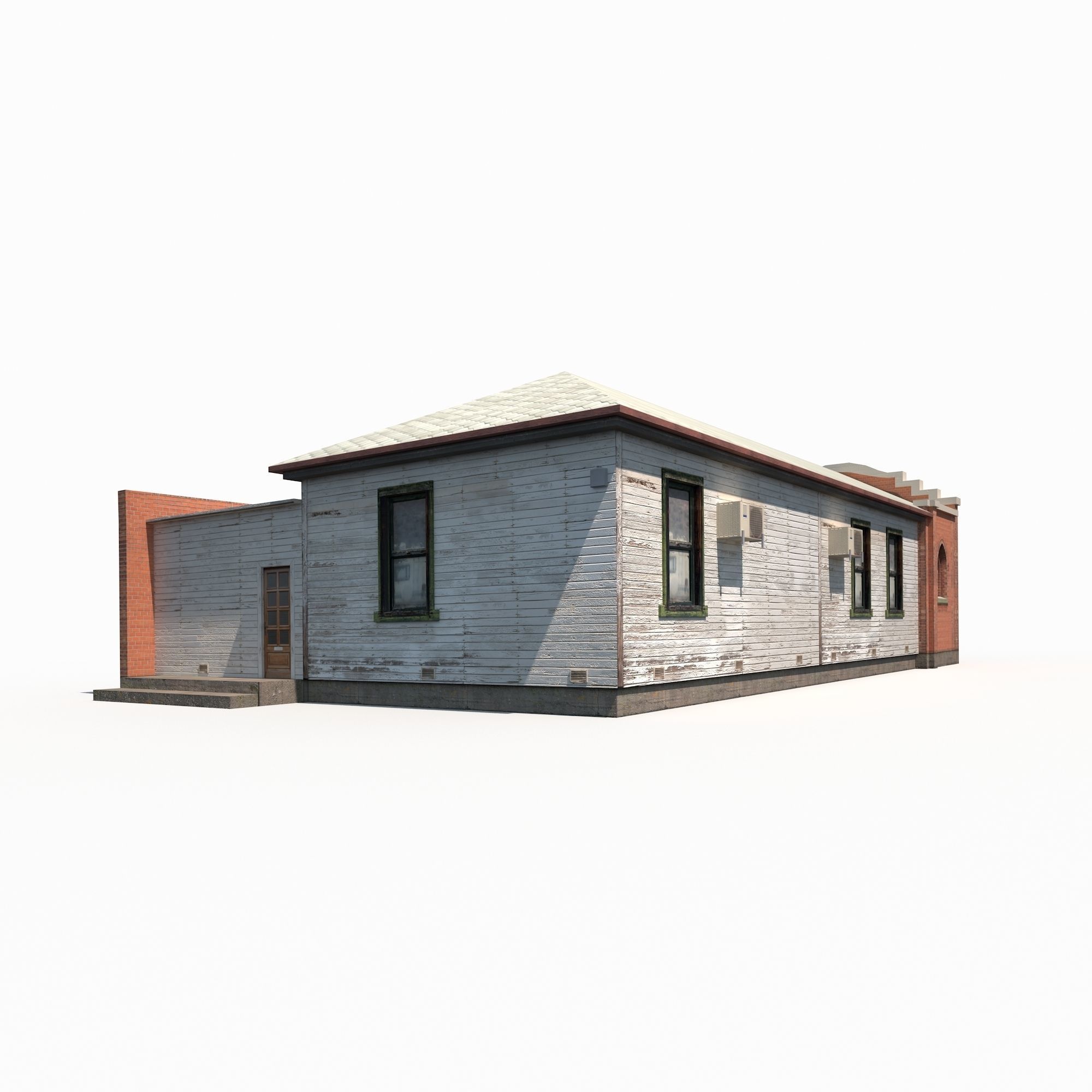 Church Old Building Low Poly 168 Low-poly 3D model_2