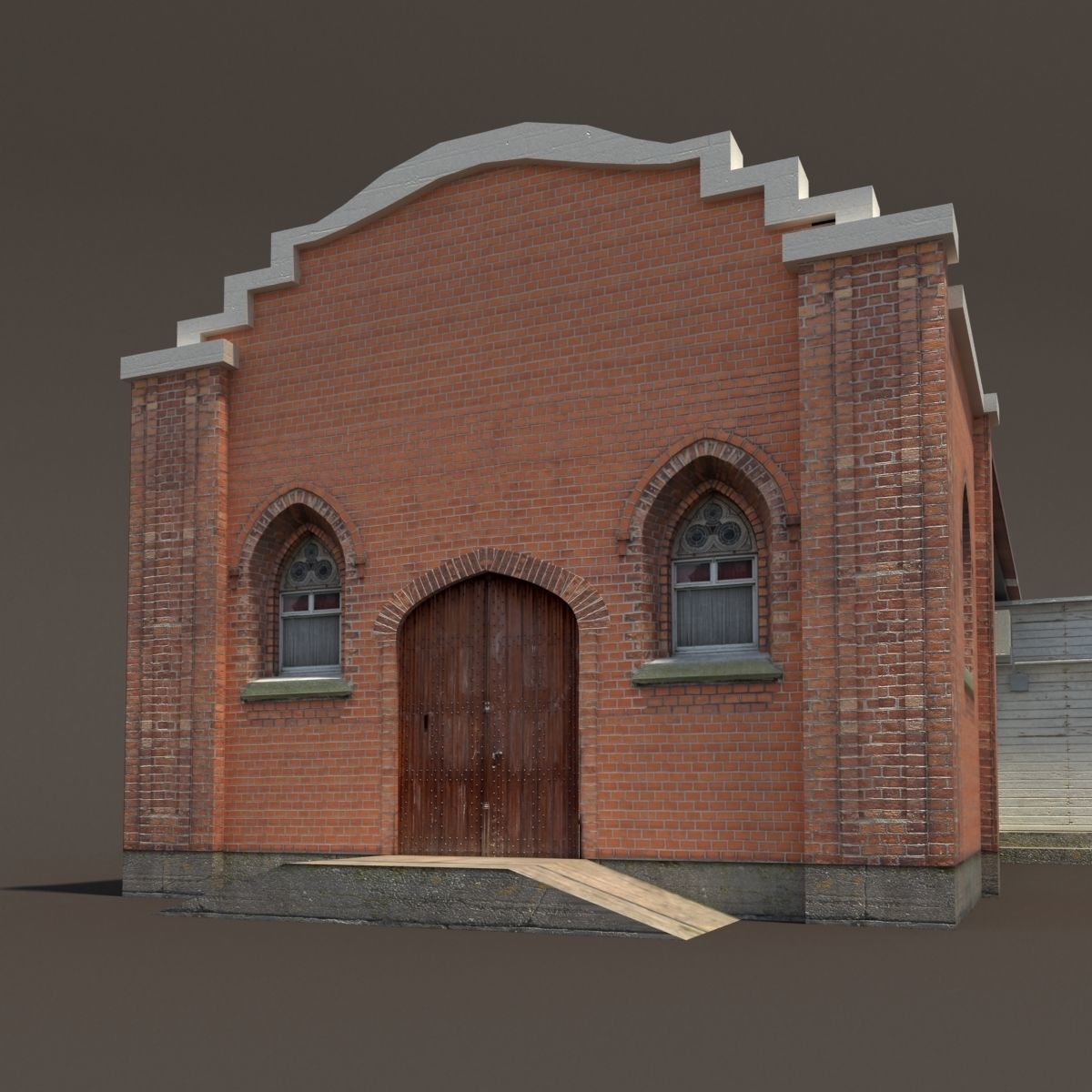 Church Old Building Low Poly 168 Low-poly 3D model_12