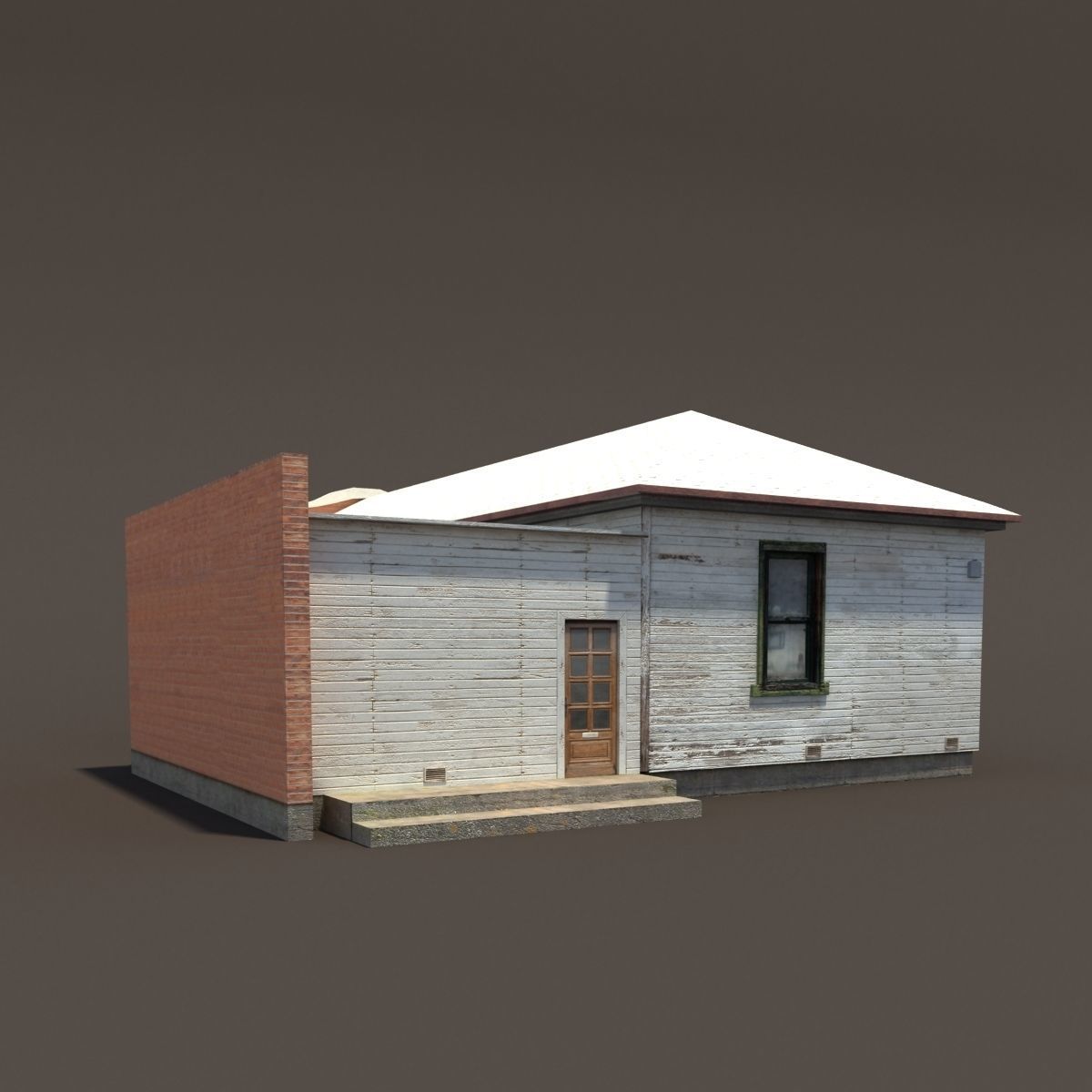 Church Old Building Low Poly 168 Low-poly 3D model_8