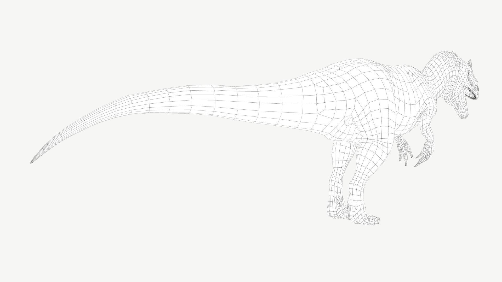 Allosaurus dinosaur Low-poly 3D model_6