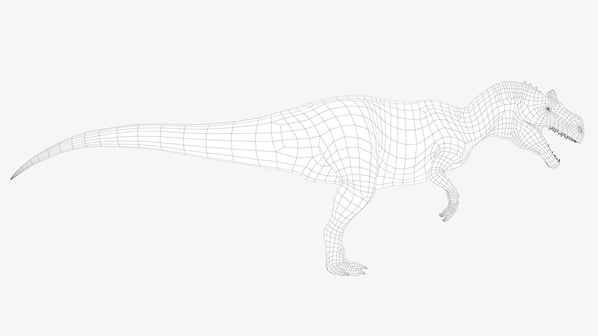 Allosaurus dinosaur Low-poly 3D model_4