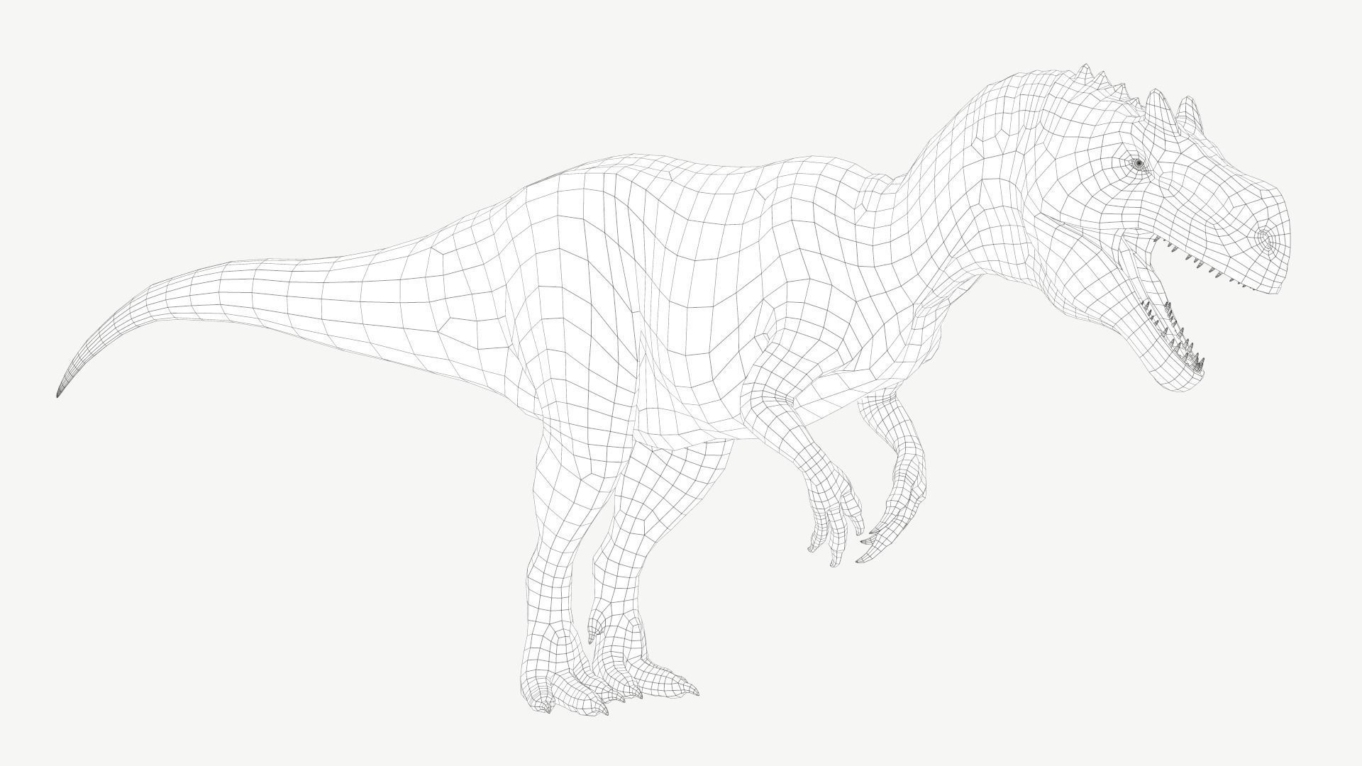 Allosaurus dinosaur Low-poly 3D model_2