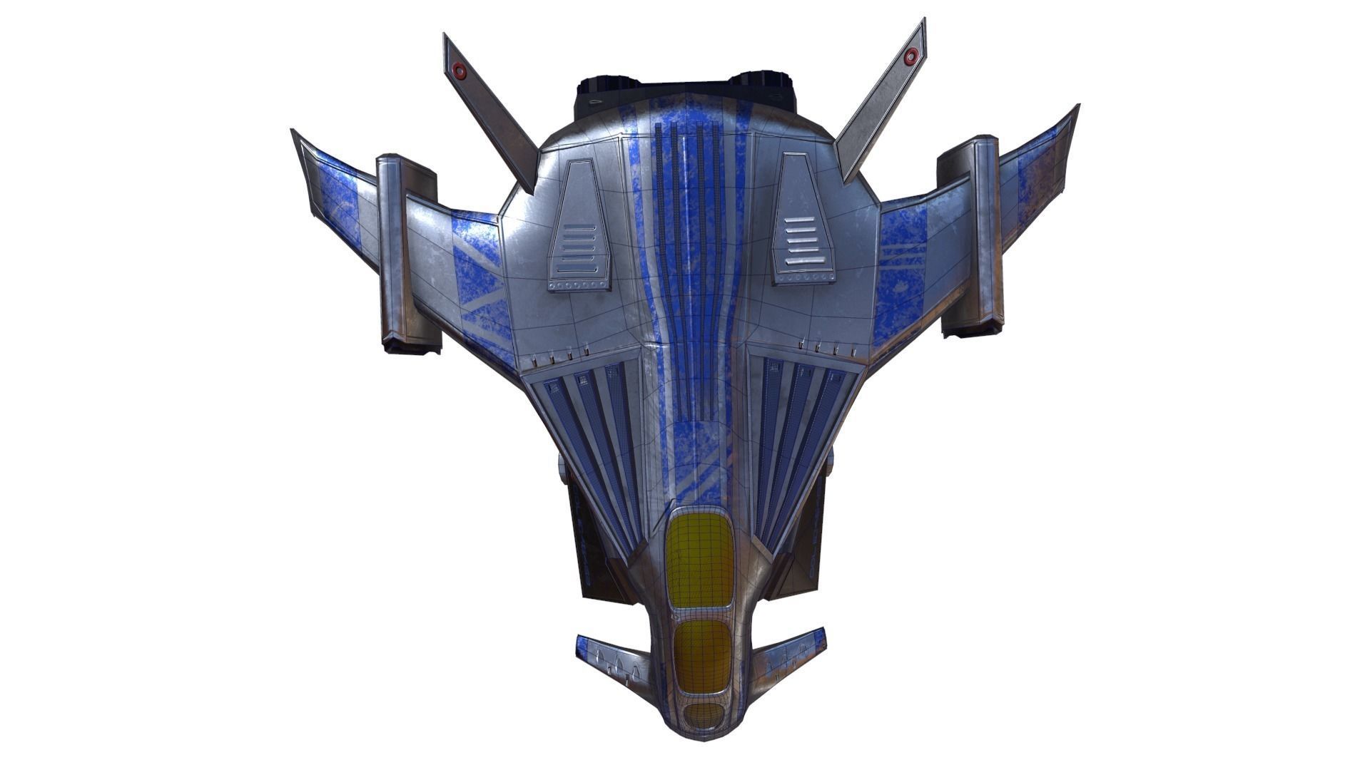 Scifi Fighter Low-poly 3D model_9
