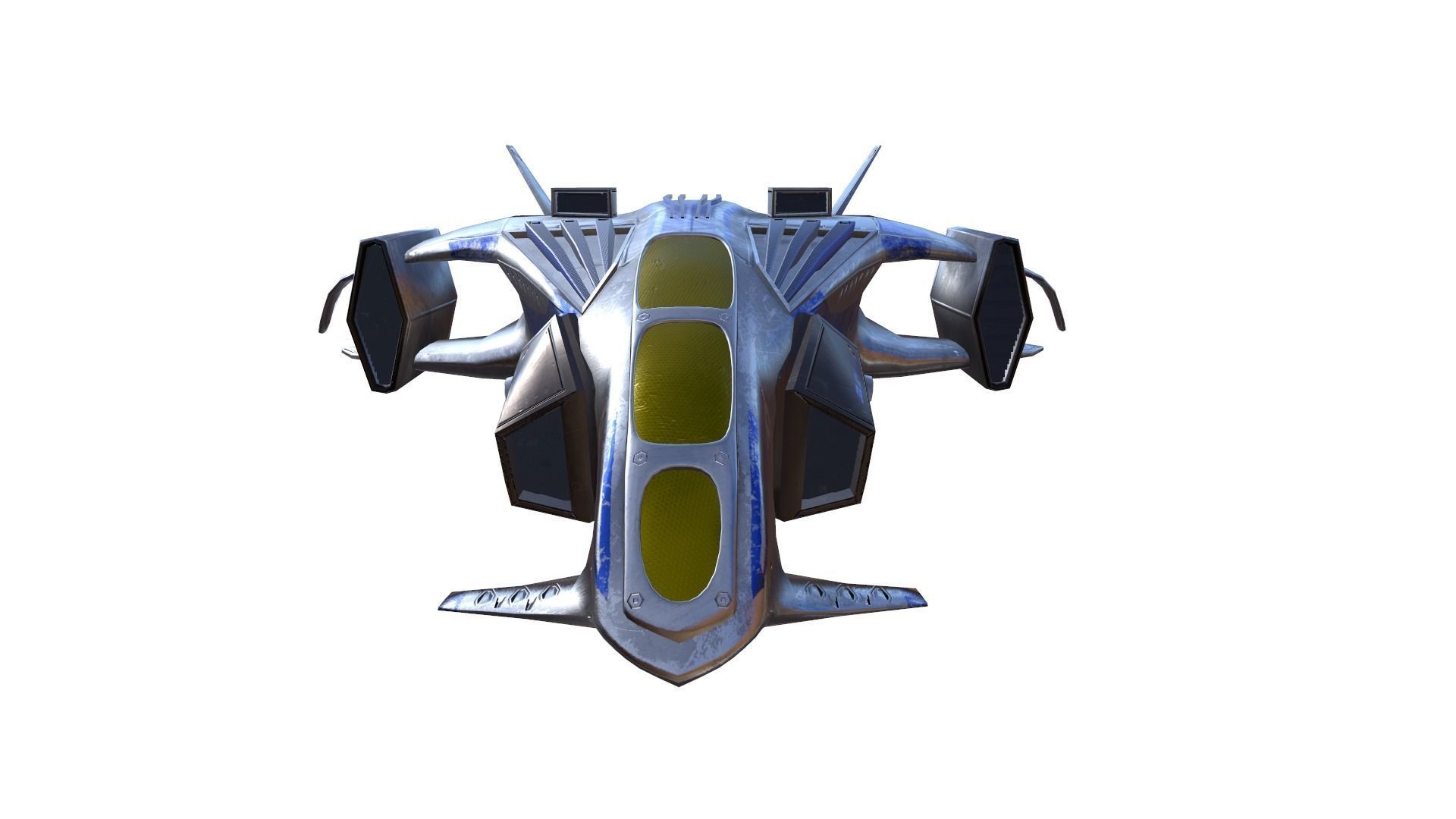 Scifi Fighter Low-poly 3D model_0