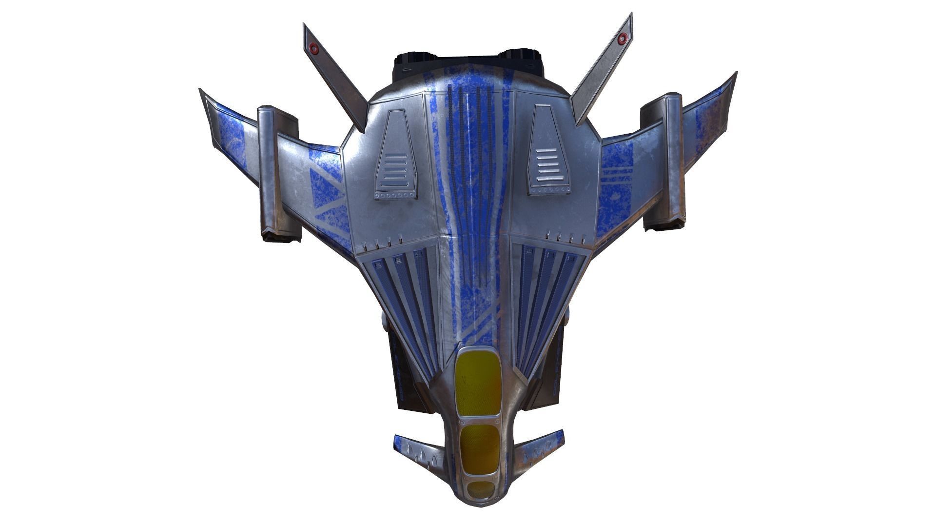 Scifi Fighter Low-poly 3D model_8