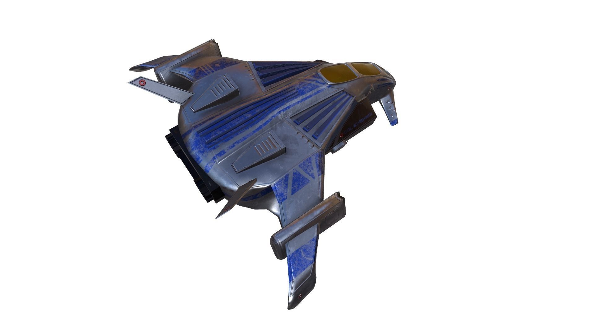 Scifi Fighter Low-poly 3D model_5