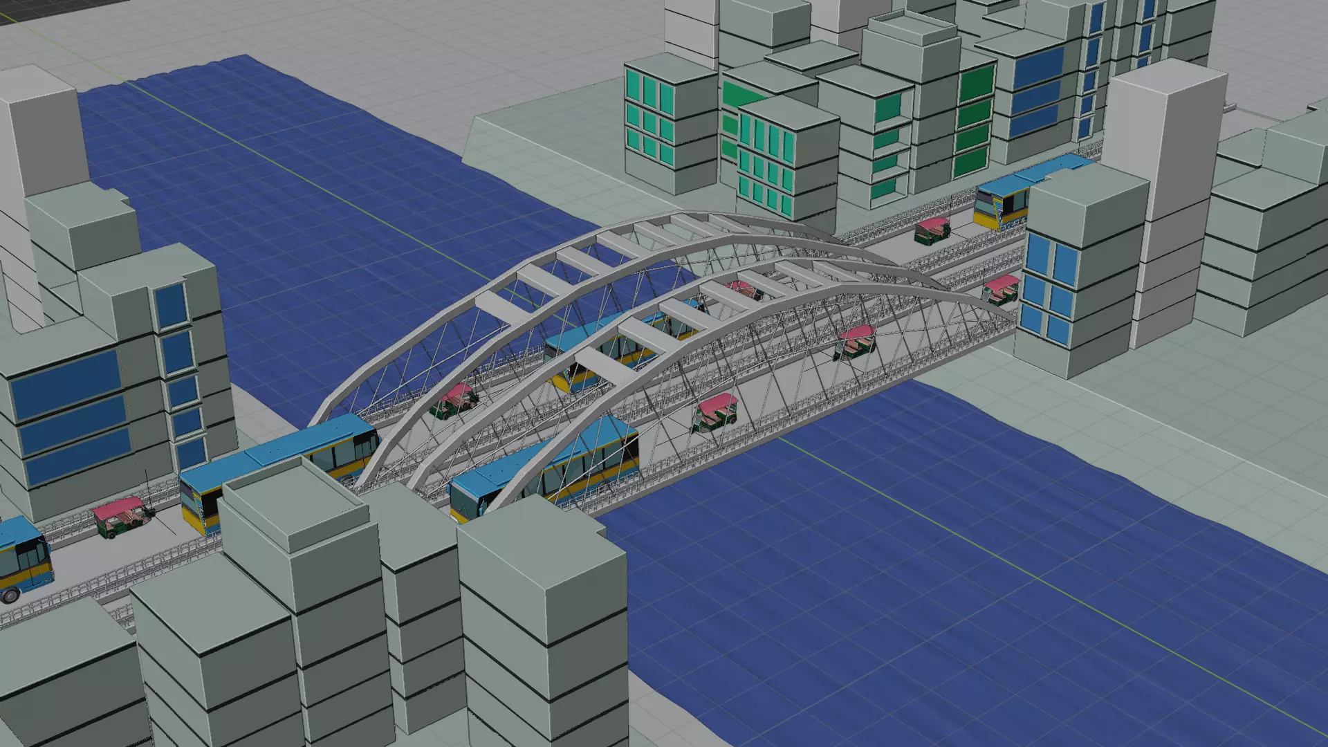 Realistic Urban Bridge Environment Game Ready 3D Asset Free low-poly 3D model