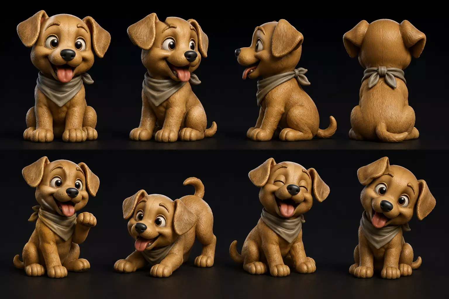 Happy Dalmatian Pup Cute Cartoon Dog Collectible STL 3D print model