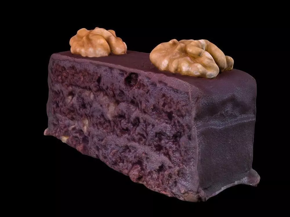 Chocolate cake slice 3D model_0