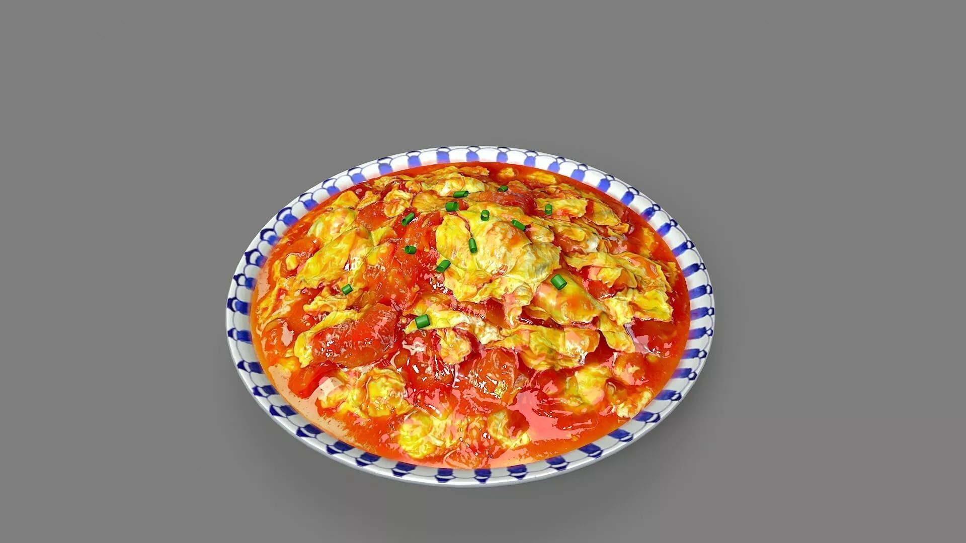 Tomato Omelette Low-poly 3D model