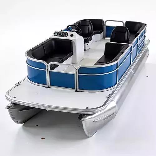 Realistic Modern Luxury Pontoon Boat  3D Model