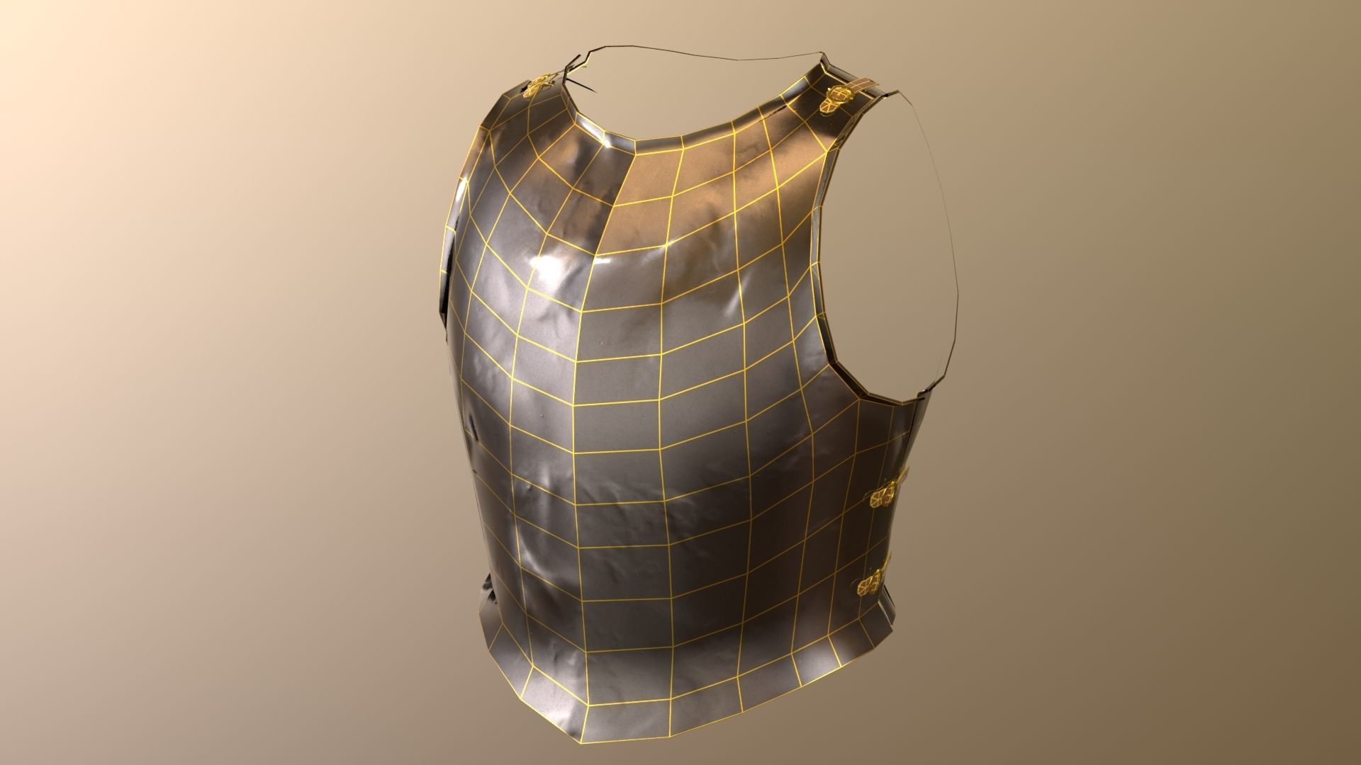 Cuirass R1 Low-poly 3D model_9