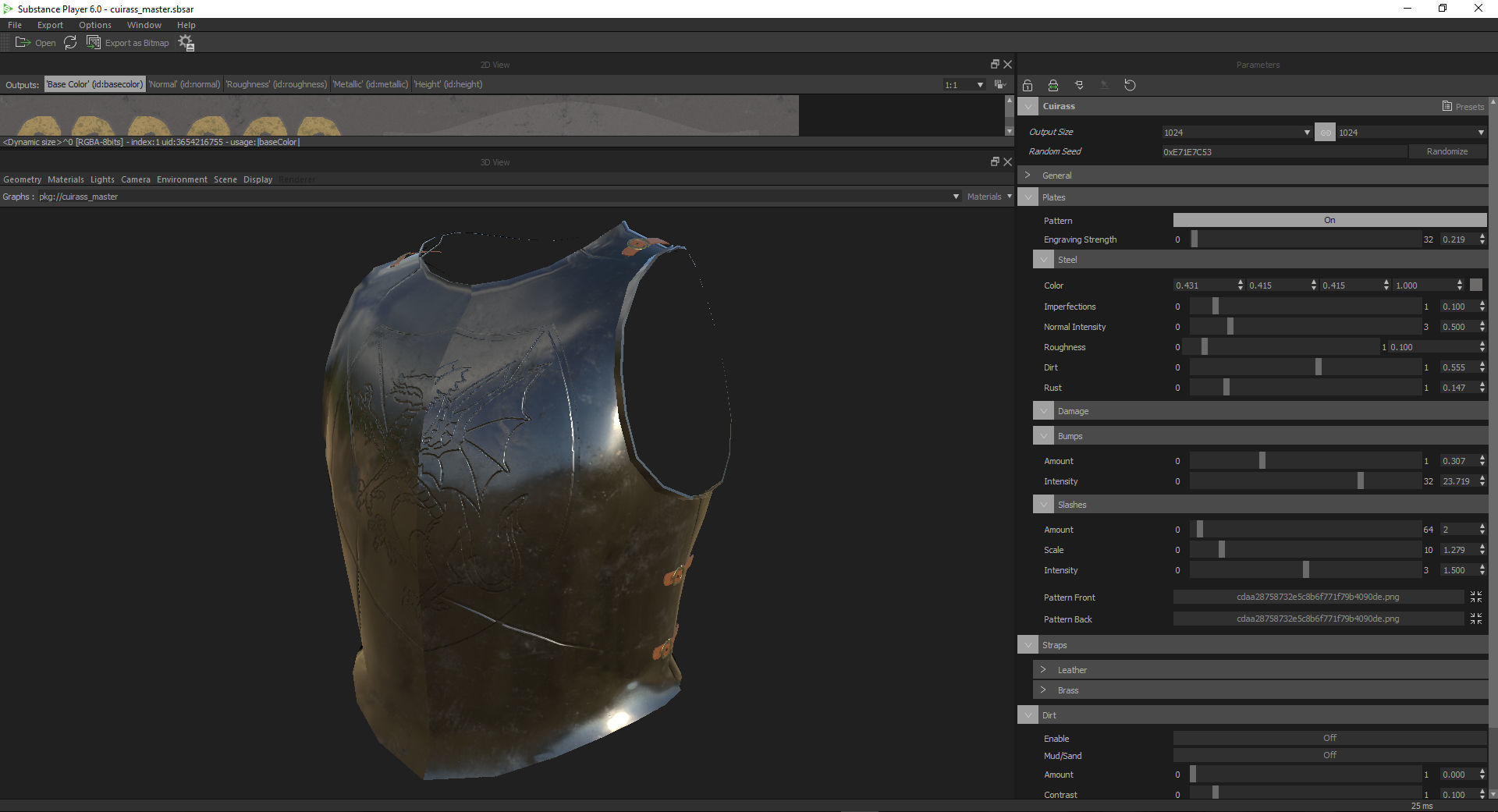 Cuirass R1 Low-poly 3D model_7