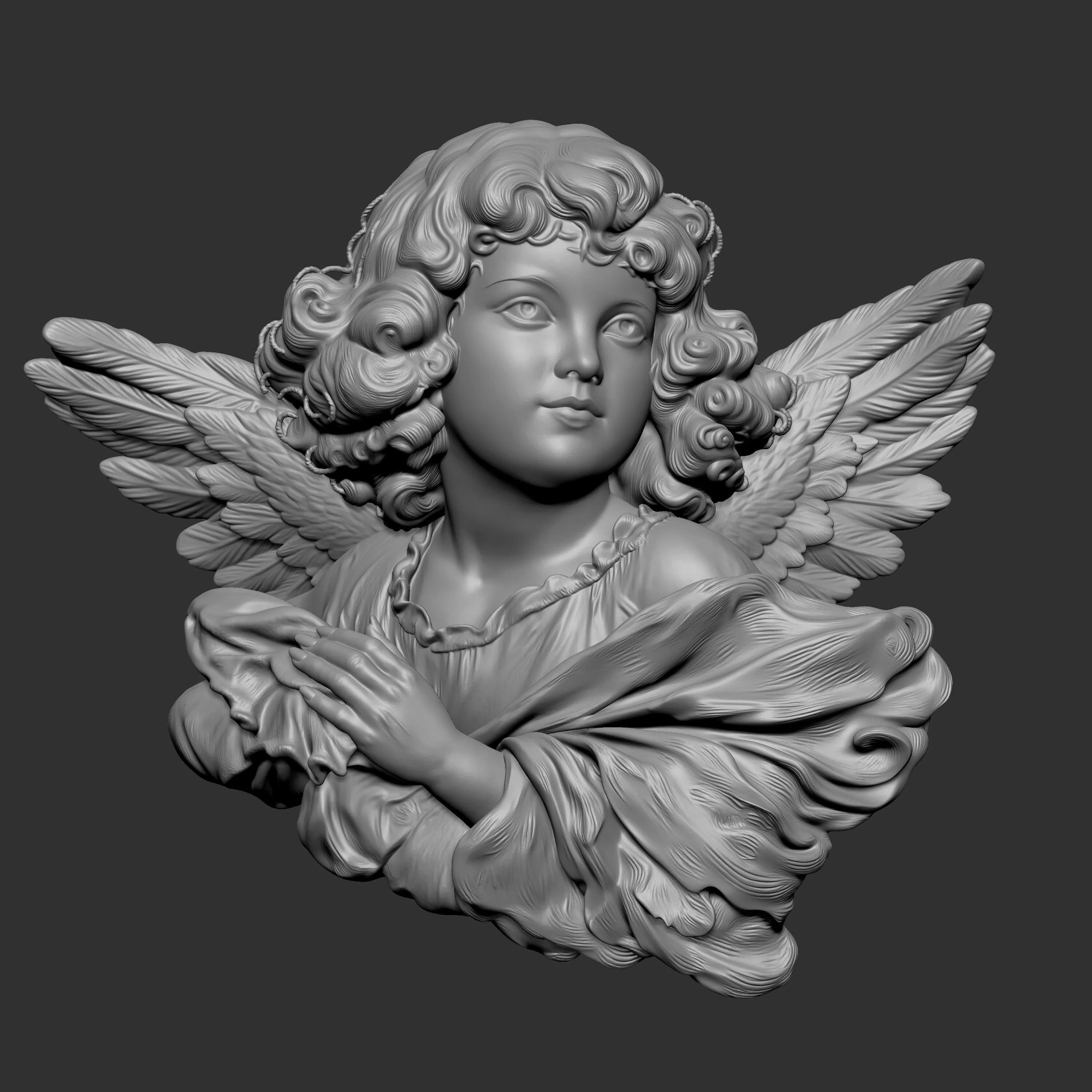 cherub or baby angel bust 3D print model