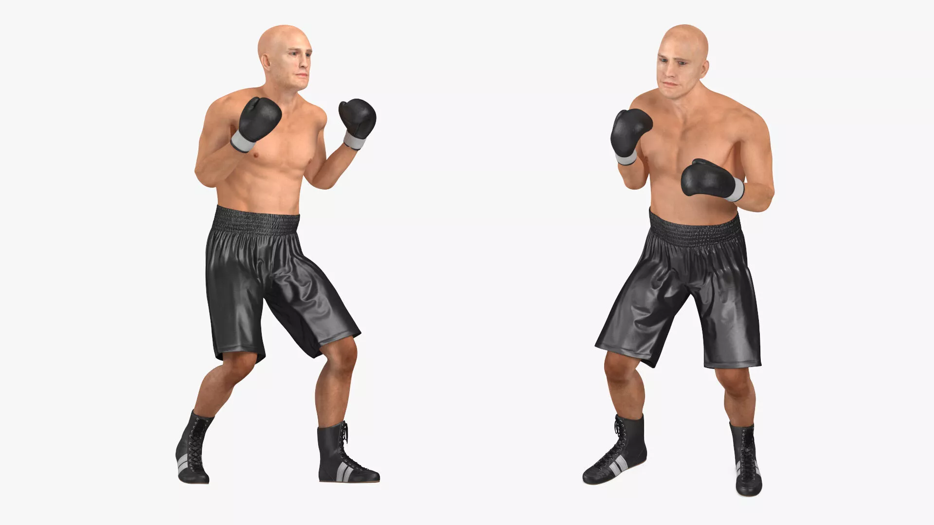 Male Boxer Figure Rigged for Maya 3D model